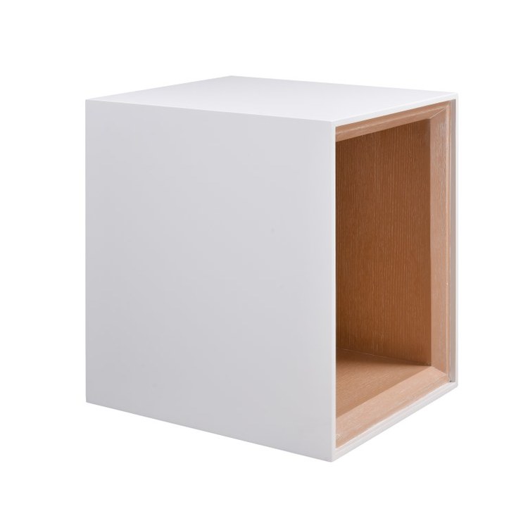 Evans 20 x 25 Inch Accent Table - White/Light Oak Finish | Perfect for Living Room, Bedroom, or Entryway Decor