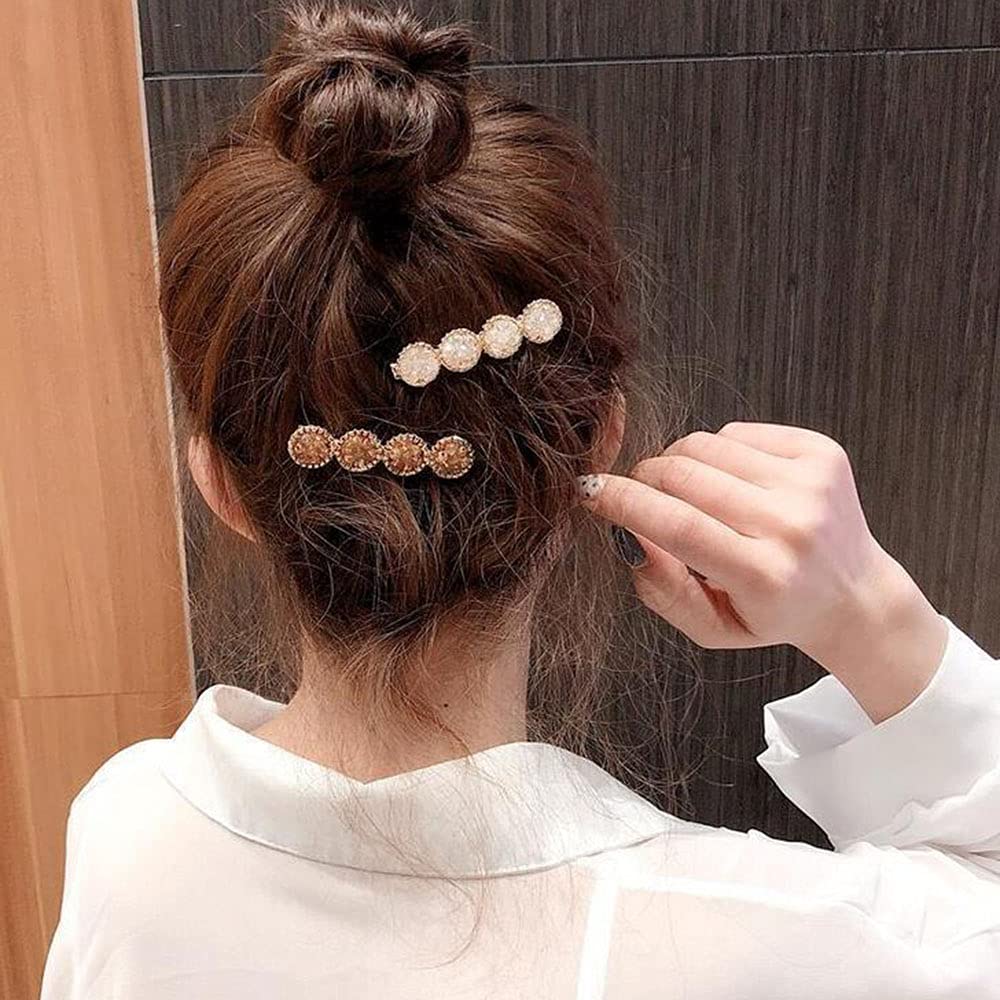 12Pcs Rhinestone Alligator Hair Clips | Round Crystal Hairpins & Barrettes for Women & Girls | Wedding, Party & Daily Hair Accessories