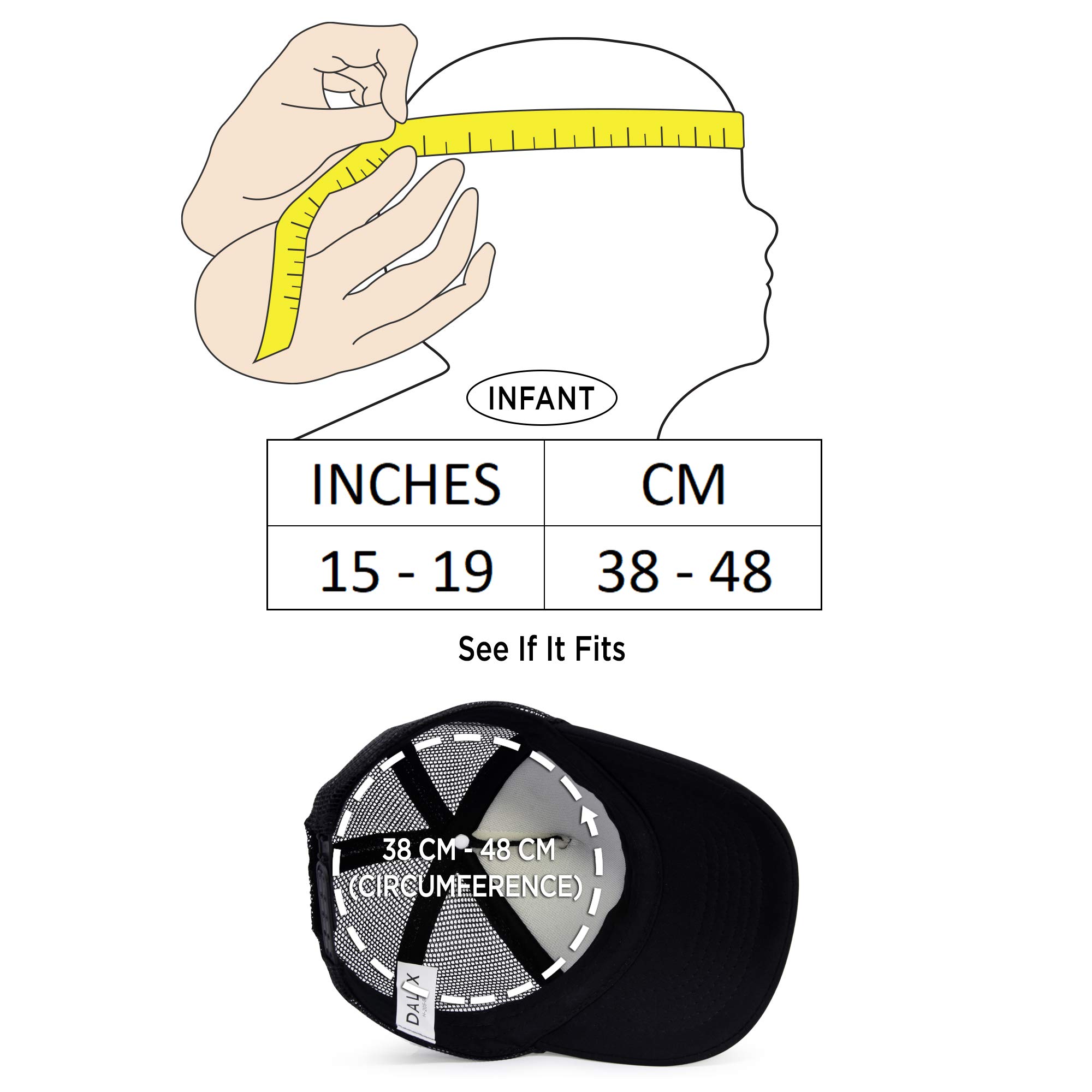 DALIX 12-Pack Infant Trucker Hats for Baby Boys & Girls - Breathable Mesh Baseball Caps for Newborns & Toddlers - Perfect for Outdoor Play, Beach Trips & Family Photos