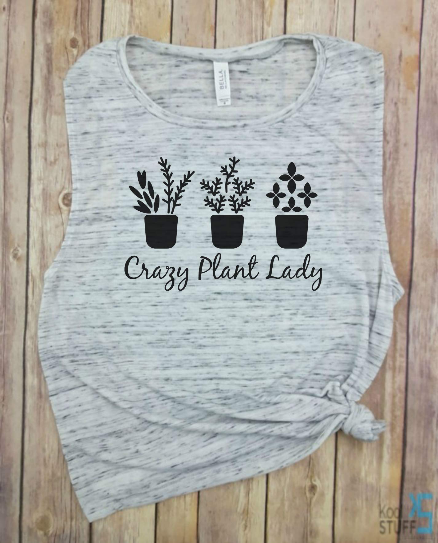 Crazy Plant Lady Muscle Tank - Gardening Shirt for Women, Plant Lover Tee, Vegan & Eco-Friendly Farm Shirt - Perfect for Gardening, Farmers Market & Outdoor Activities