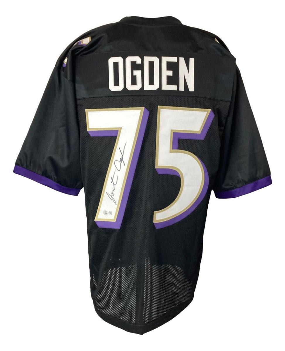 Authentic Jonathan Ogden Baltimore Ravens Signed Black Football Jersey - BAS ITP Certified - Perfect for Collectors, Fans & Sports Memorabilia Displays