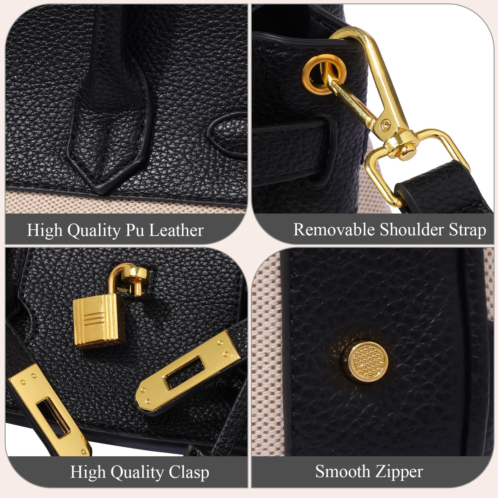 Elegant Leather & Canvas Top Handle Bags for Women - Stylish Satchel Handbag with Durable Shoulder Strap | Perfect for Work, Travel & Everyday Use