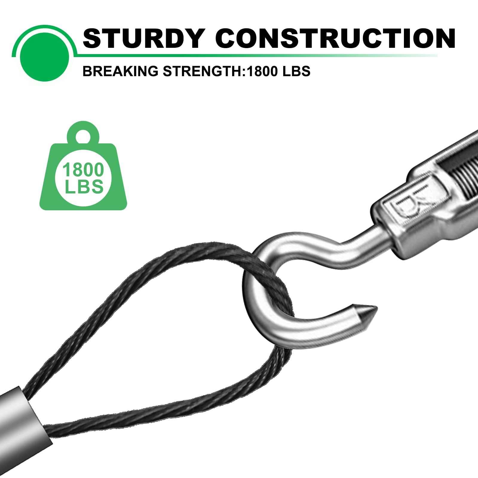 1/8 Inch 800ft T316 Stainless Steel Cable Wire Rope - 7x7 Strands for Deck Railing Systems, Staircase Railings & Outdoor Balcony Safety - Aircraft Cable Kits & Construction Hardware (Weather-Resistant, Marine Grade) - Perfect for Home Decks, Pool Fences & Industrial Guardrails