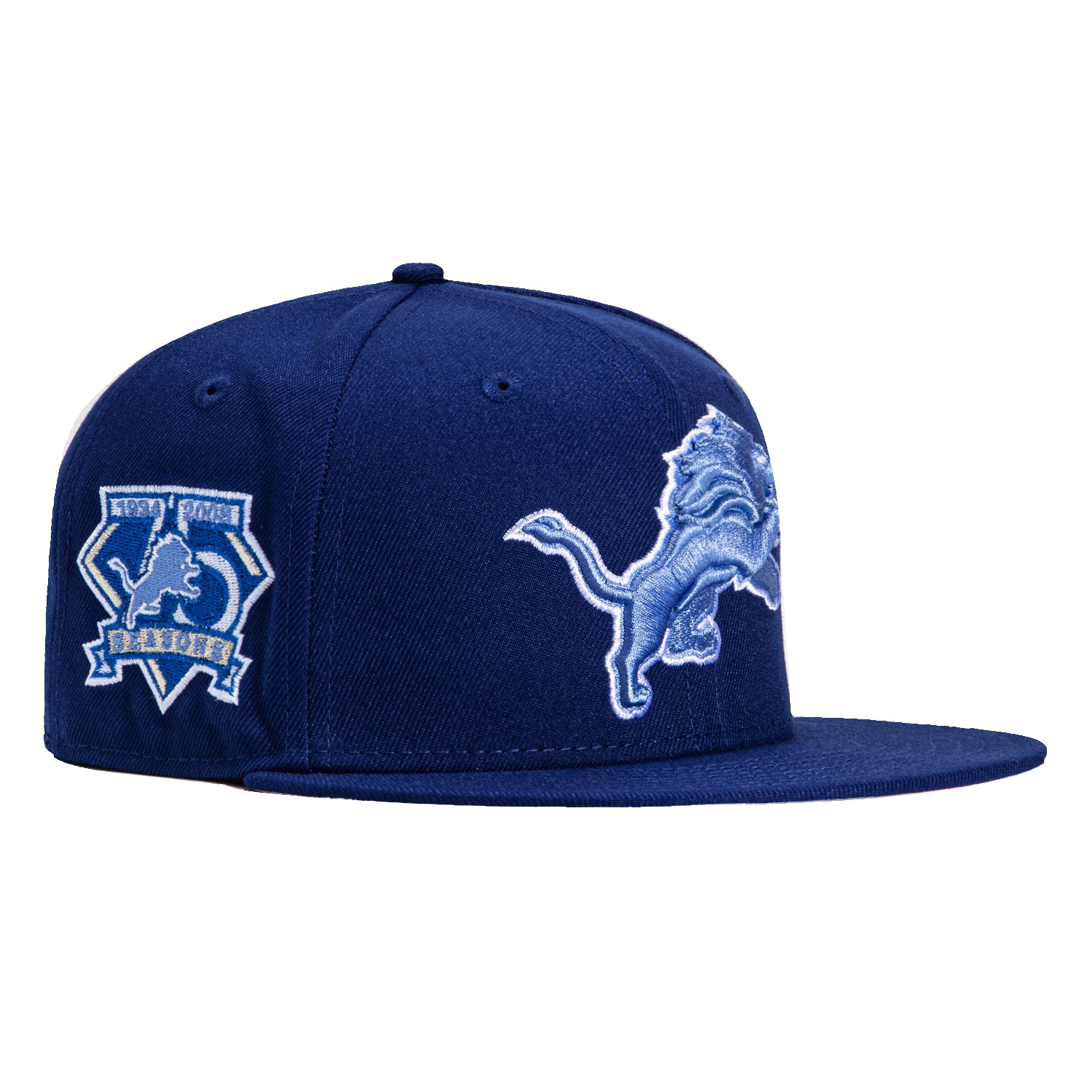 New Era 59Fifty Detroit Lions 75th Anniversary Patch Snapback Hat - Royal Blue - Official NFL Licensed Cap for Men & Women - Perfect for Game Day, Tailgating & Fan Collections
