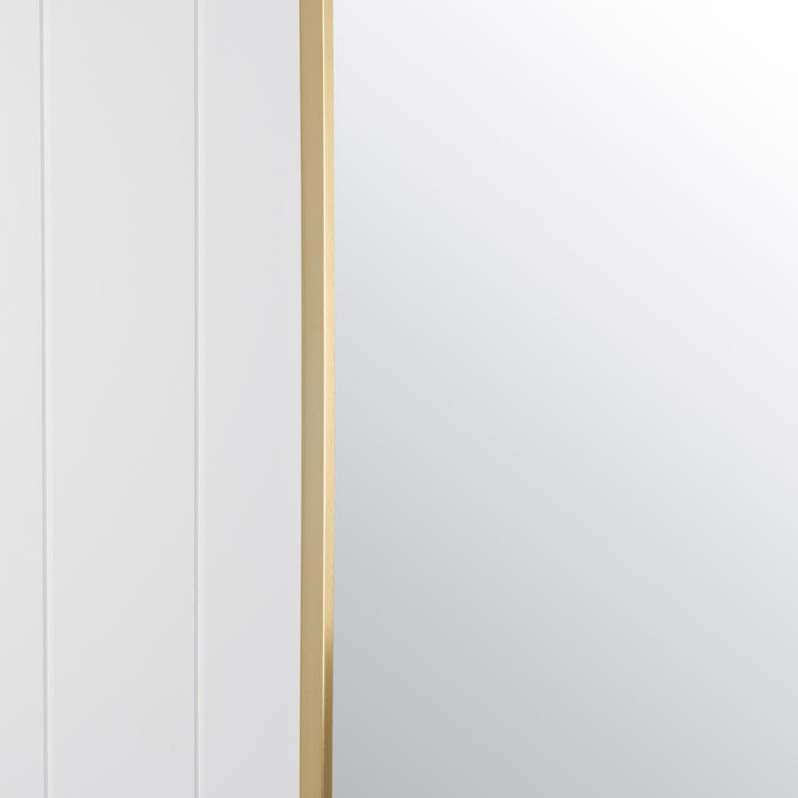 Brass Arch Mirror - Elegant Brushed Brass Wall Mirror for Bathroom, Bedroom, or Entryway Decor