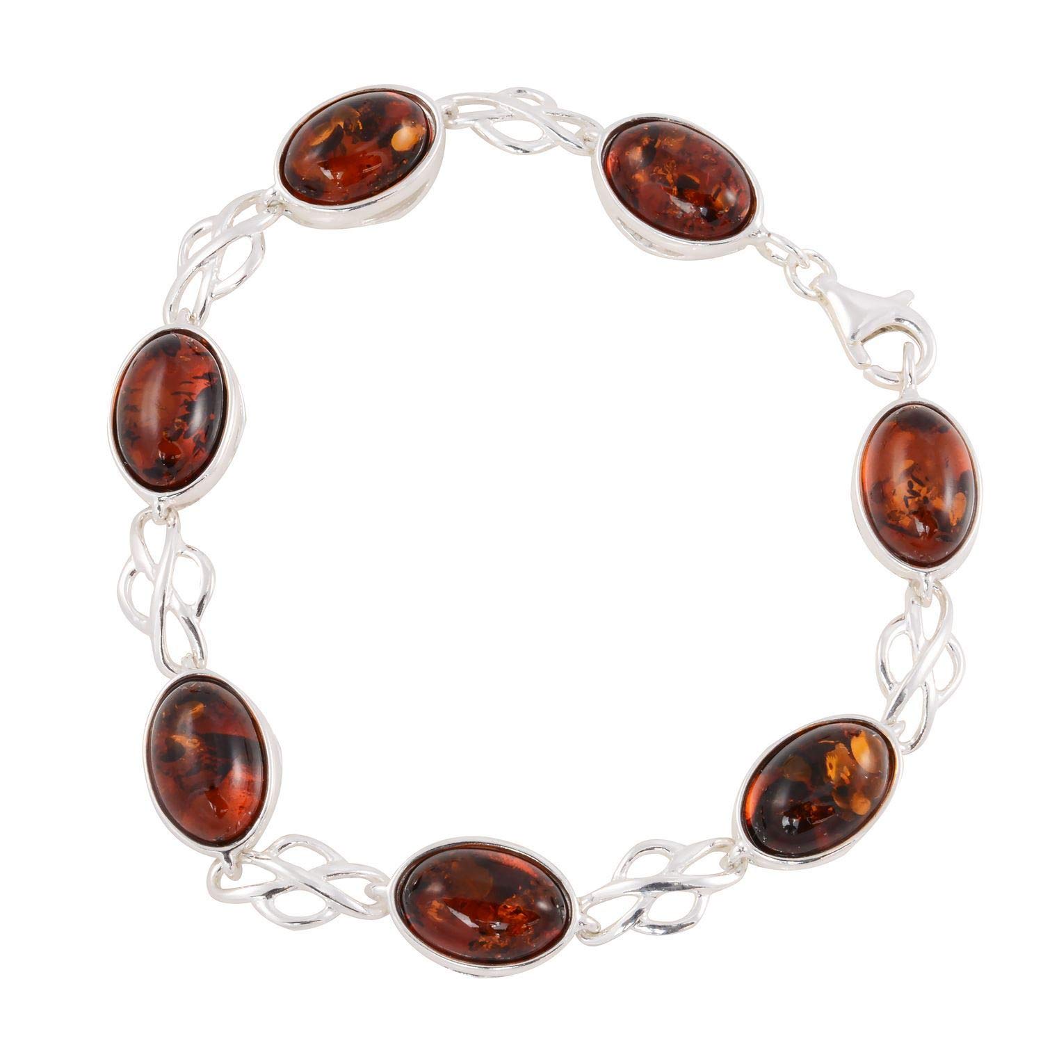 Authentic Sterling Silver Baltic Amber Bracelet for Women - Natural Healing Gemstone Jewelry Gift for Holidays, Birthdays & Special Occasions | Perfect for Relaxation, Stress Relief & Fashion Accessories