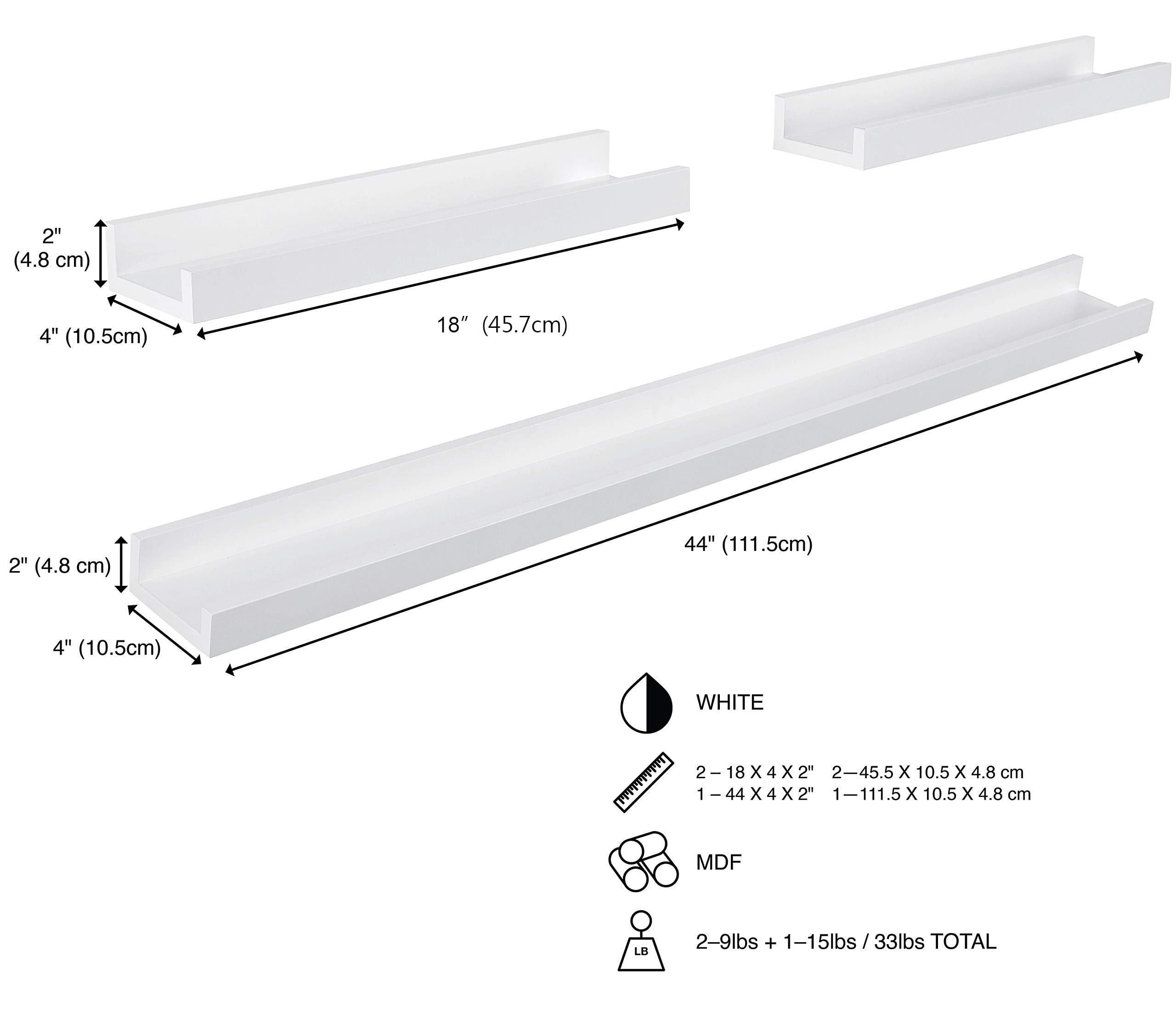 Kiera Grace Floating Shelves Set of 3 - 18