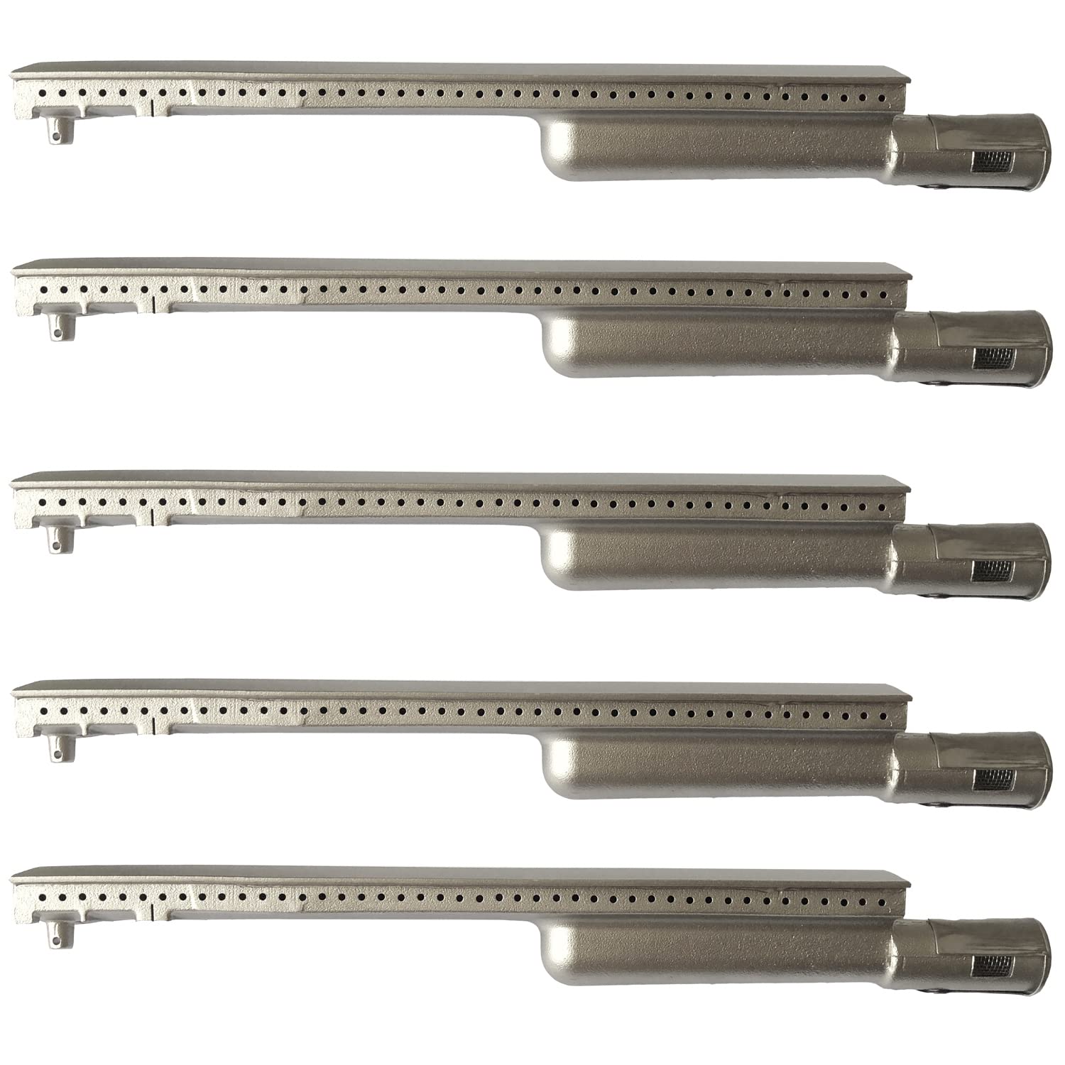 5-Piece Heavy Duty 304 Stainless Steel BBQ Grill Burners - Replacement Parts for Cal Flame, Aussie, Blaze, Thermos Turbo & More - Perfect for Outdoor Grilling, Backyard BBQs, and Camping Cooking