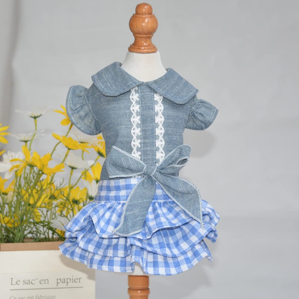 Cute Dog Tutu Skirt with Bowknot - Cowboy Princess Dress for Small & Medium Dogs | Summer Pet Outfit for Puppy Girls | Perfect for Parties, Photos & Special Occasions