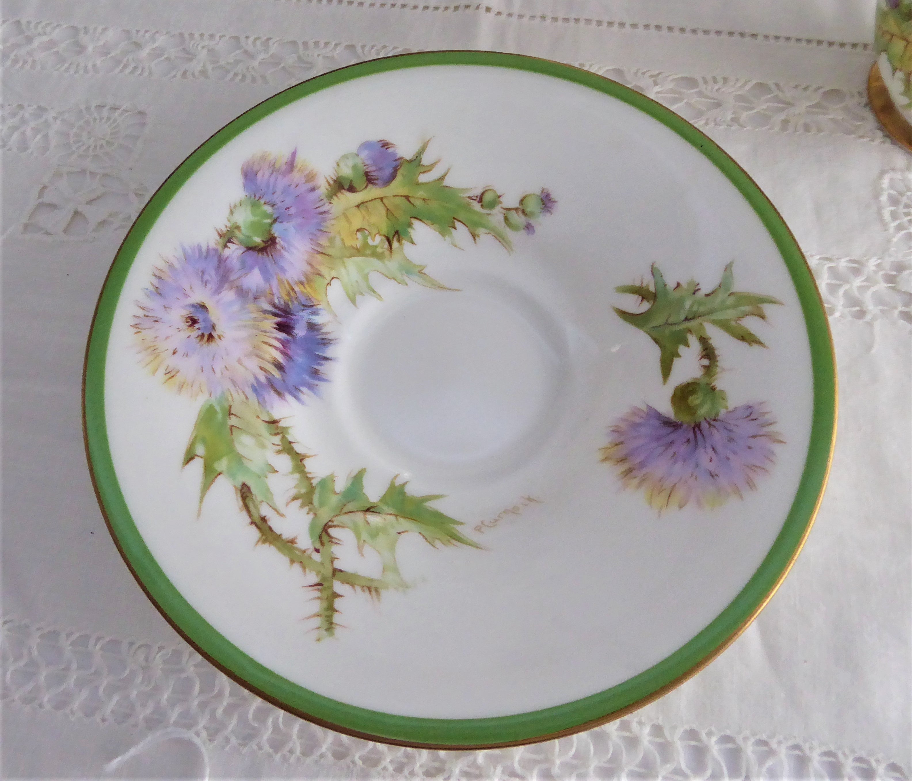Vintage Royal Doulton Glamis Thistle Cup and Saucer Set - Hand-Painted 1930s Collectible Tea Cup with Queen Mum Association | Perfect for Afternoon Tea, Royal Memorabilia Collections & British Antique Displays