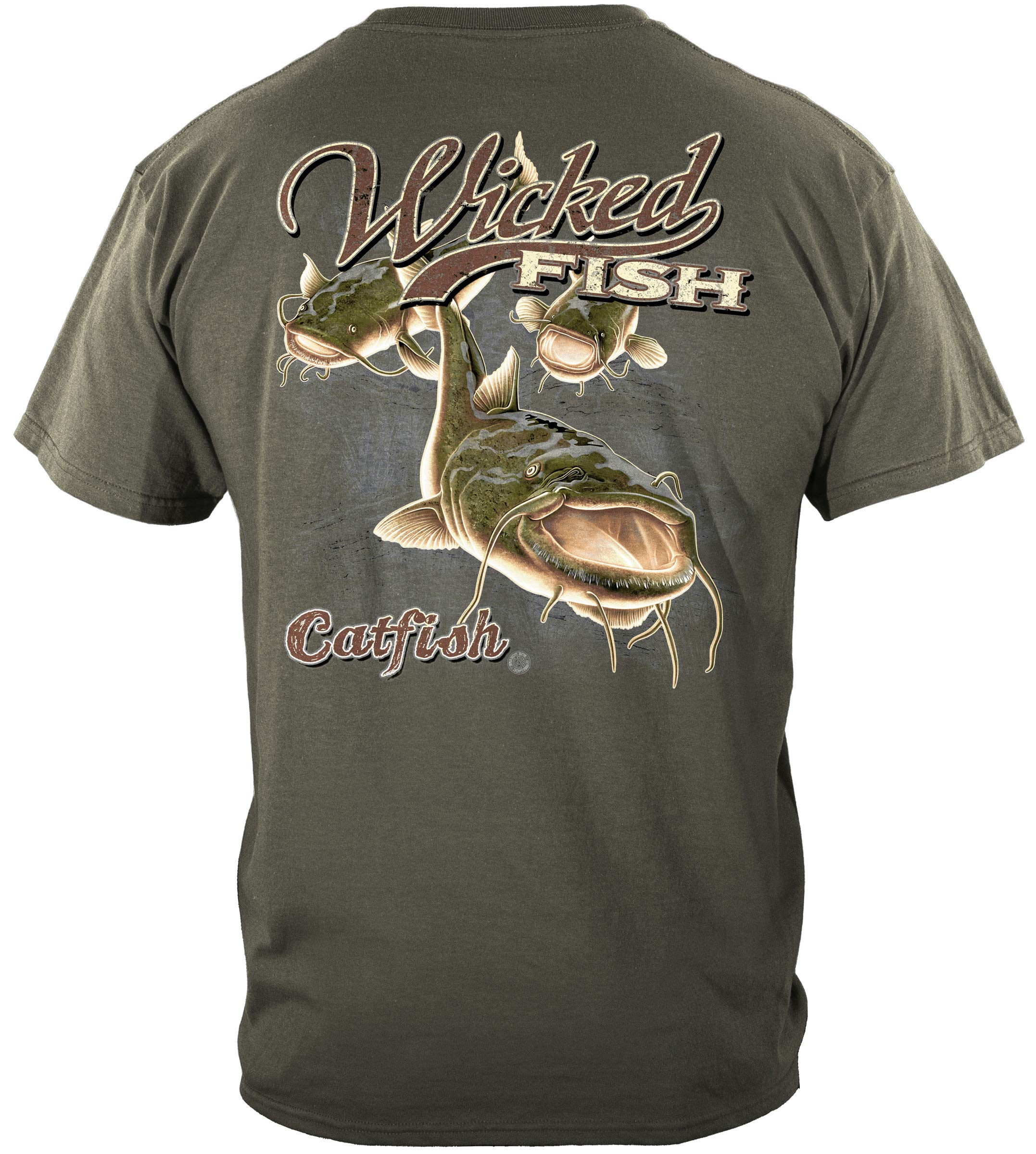 Erazor Bits Fishing T-Shirt - Wicked Fish Catfish Design - Comfortable Cotton Tee for Anglers - Perfect for Fishing Trips & Outdoor Adventures