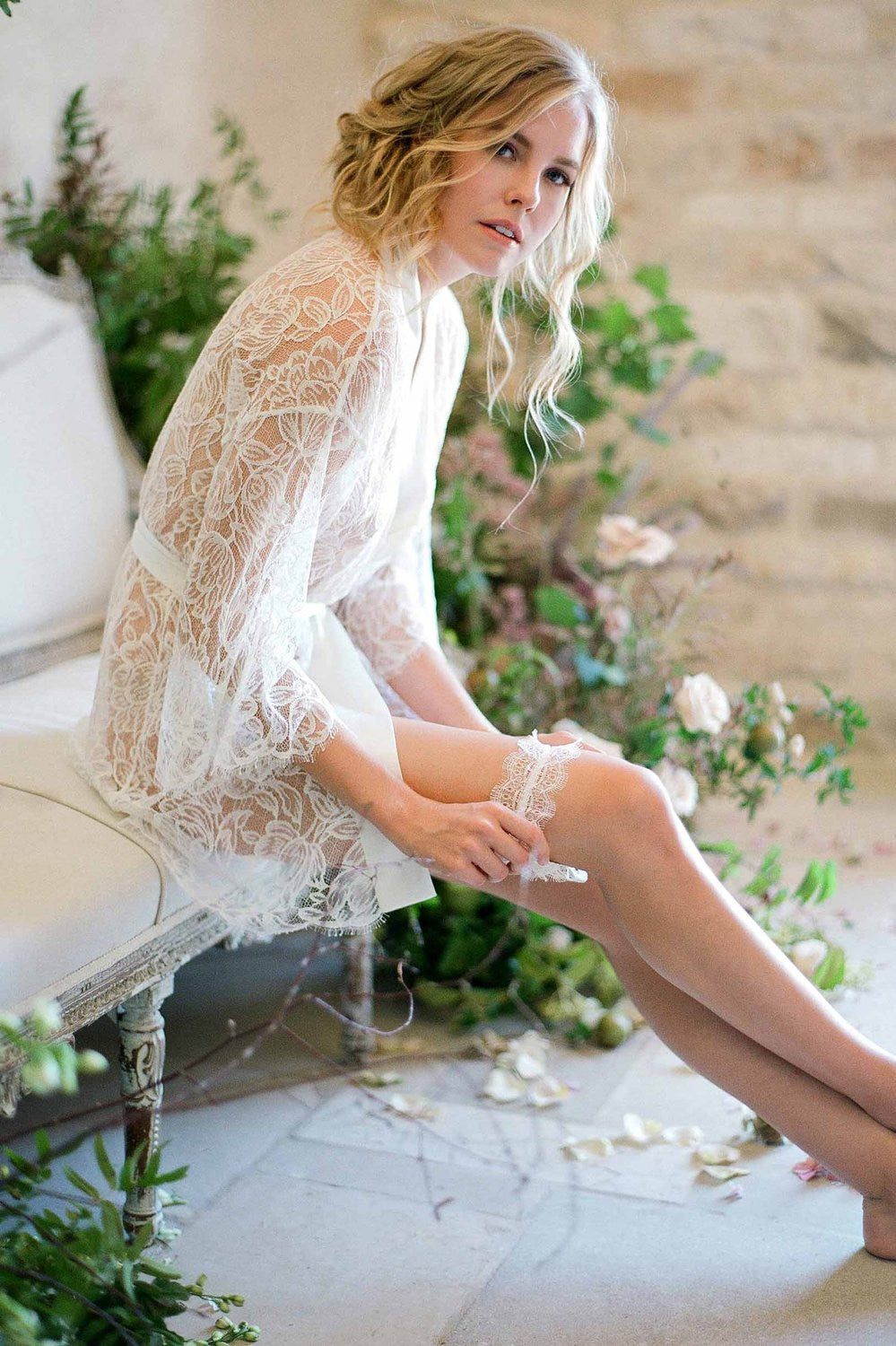 Elegant French Lace Wedding Garter in 'Something Blue' - Perfect Bridal Accessory for Your Special Day