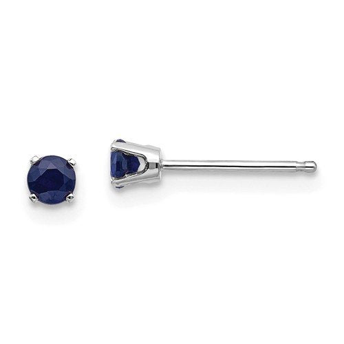 14K Gold 0.38 CTW Round Blue Sapphire Stud Earrings for Women - Elegant Jewelry Gift for Birthday, Anniversary & Special Occasions