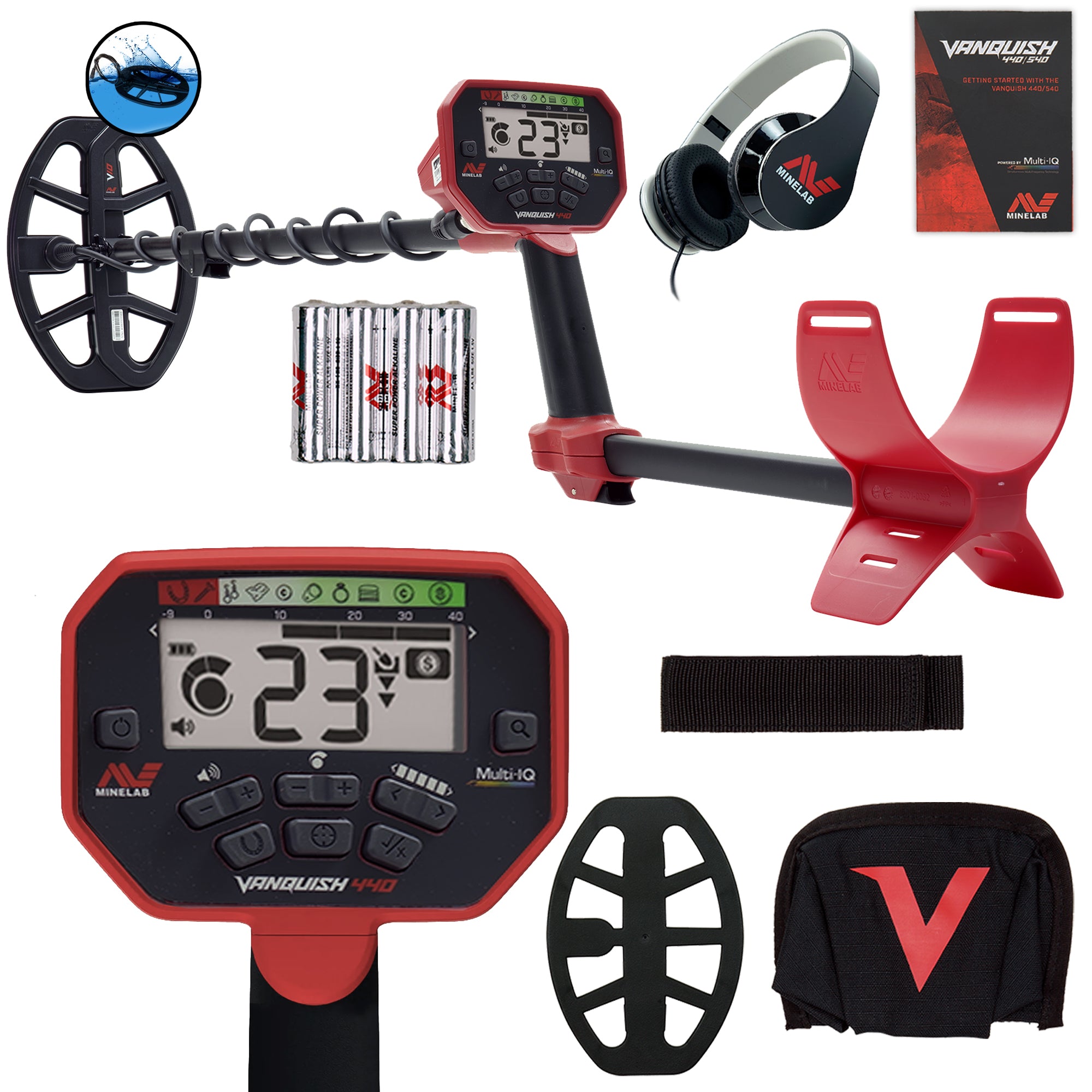 Minelab VANQUISH 440 Waterproof Metal Detector with Multi-IQ Technology for Treasure Hunting, Beach, Park & Gold Detection - Perfect for Beginners & Professionals