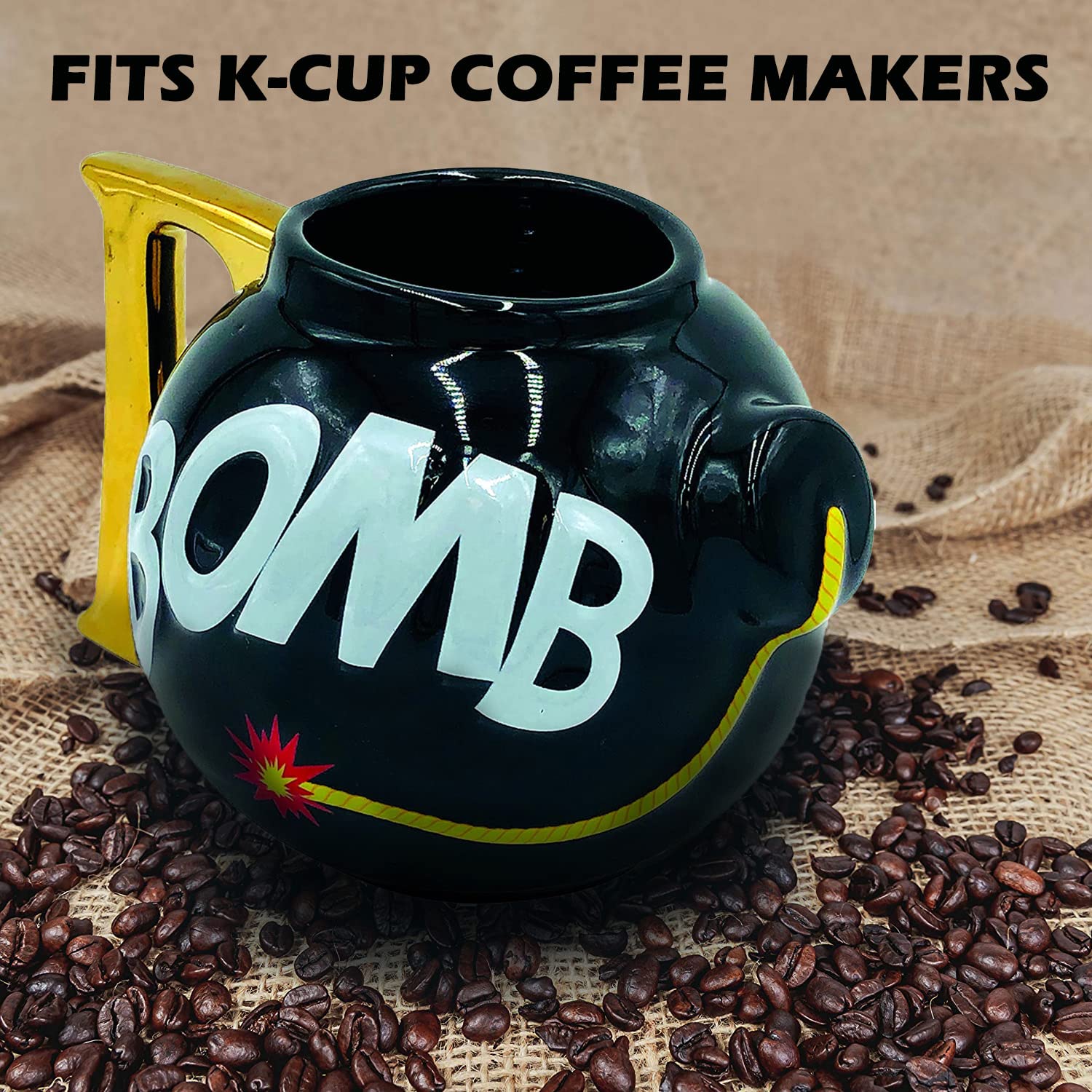 Caliber Gourmet Ceramic Large Coffee Mug - 16 Oz Insulated Travel Mug for Tea & Coffee, Fits K-Cup Coffee Makers - Perfect for Camping, Outdoor Adventures & Gun Enthusiasts - Ideal for Home, Office & Gifts