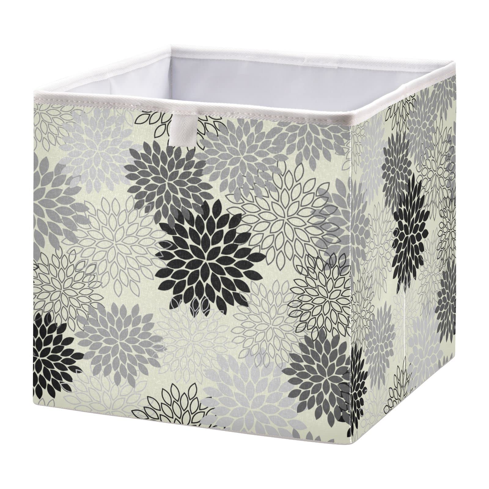 Kigai Seamless Mum Flower Cube Storage Bins - 11x11x11 Inch Large Foldable Fabric Storage Baskets Organizer for Toys, Books, Shelves, Closet & Home Decor - Perfect for Nursery, Living Room, Bedroom & Office Organization