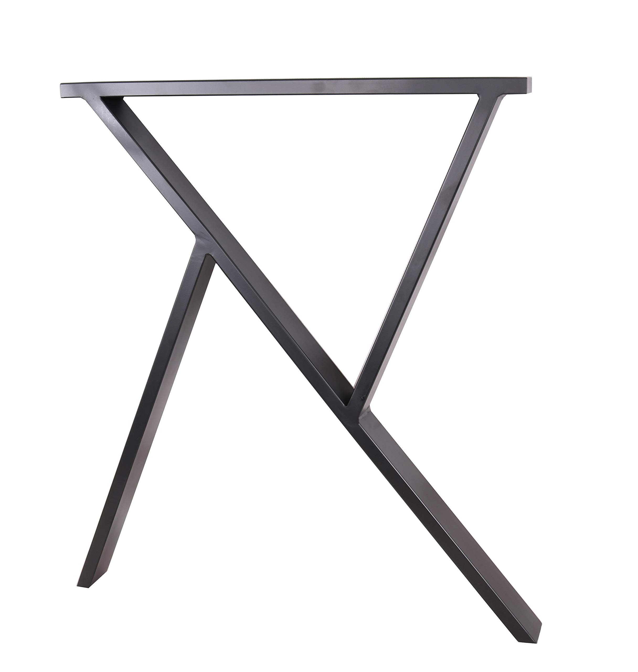 2 Pack 28 Inch R-Shaped Steel Table Legs - Heavy Duty Black Metal Legs for Dining Tables, Office Desks, Computer Workstations & Industrial Kitchen Furniture - Perfect for Modern Home & Office Decor