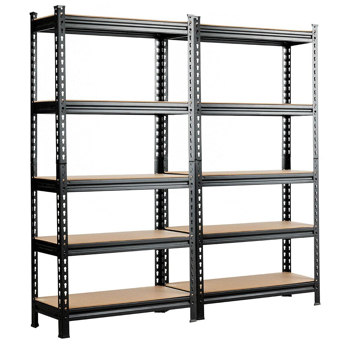 VeahUS 2-Pack 5-Tier Heavy Duty Metal Storage Shelves, 60