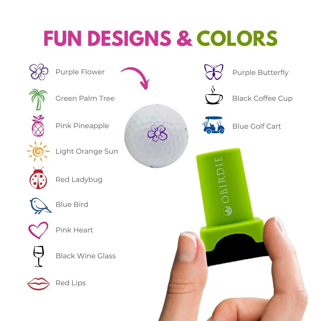Self-Inking Golf Ball Stamp - Fast-Drying Waterproof Golf Ball Marker | Reusable Golf Accessories for Men & Women | Perfect Golfer Gift & Golf Gadgets | Great for Personalizing Golf Balls & Scorecards on the Course