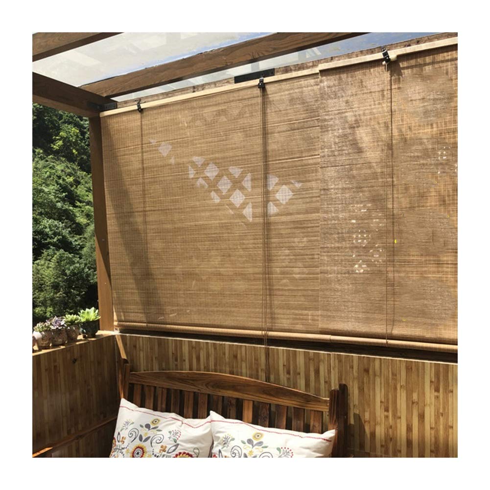 Etlegor Bamboo Roller Shades - Light Filtering Window Blinds for Indoor & Outdoor Use - 48