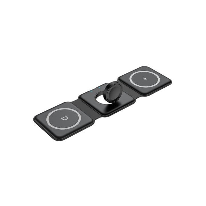 QDOS 3-in-1 Wireless Charging Station with Qi2 Technology - Fast Charging Base for iPhone, Samsung & AirPods - Perfect for Home, Office & Travel