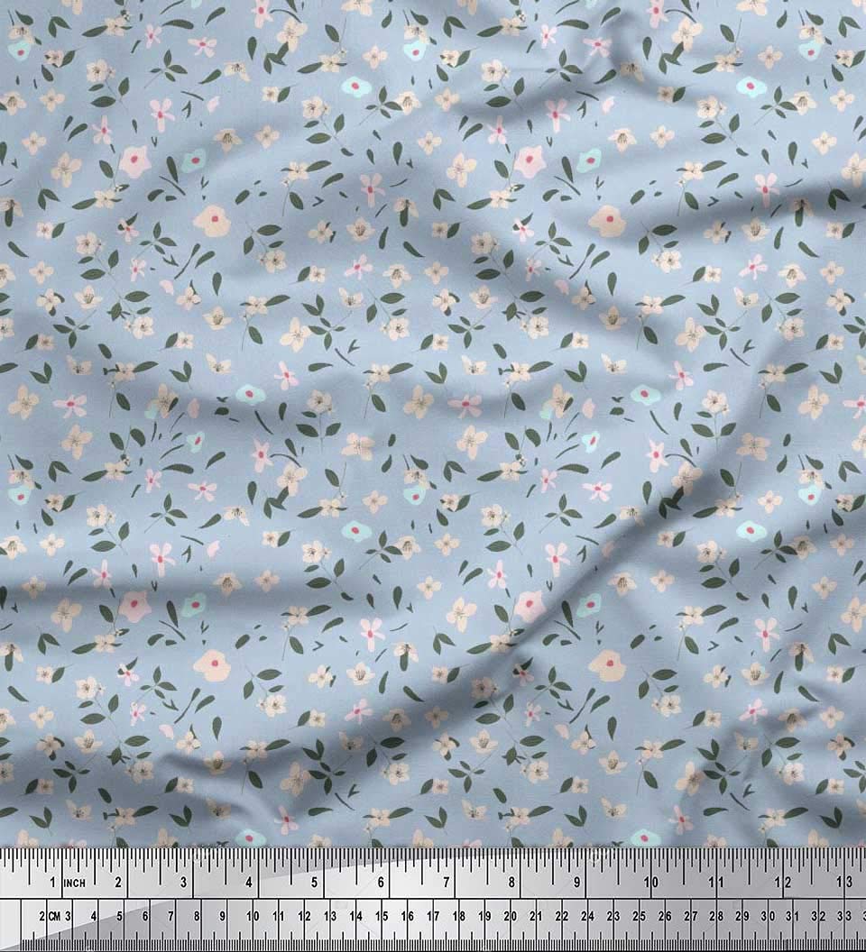 Soimoi Moss Georgette Brown Fabric by The Yard - 42 Inch Wide Printed Floral Leaves Design - Lightweight Draping Material for Dresses, Blouses & Home Decor