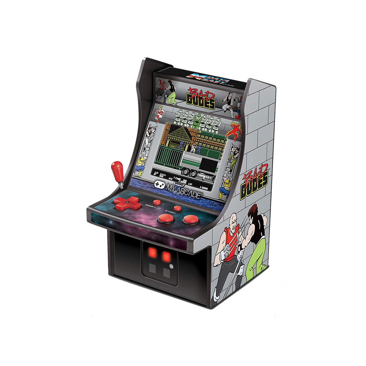 My Arcade Retro Bad Dudes Micro Player - Classic Arcade Game Console with 100+ Games, Portable Handheld Gaming Device for Kids & Adults - Perfect for Travel, Commute, and Home Entertainment