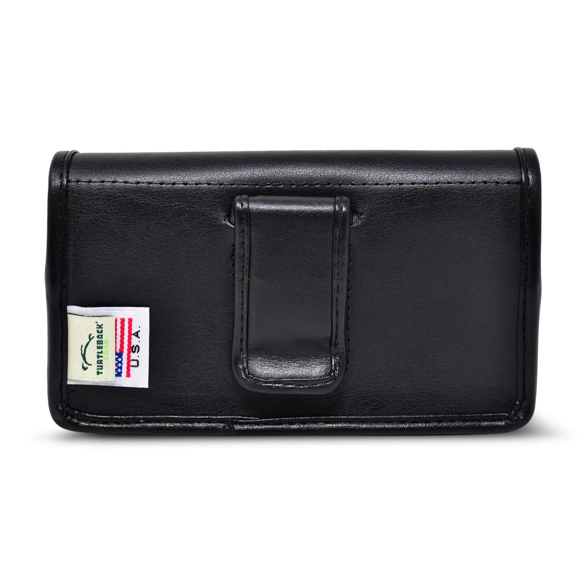 Premium Leather Phone Holster for iPhone 13 & 12 Mini - Black Belt Clip Holder for Shockproof Cases | Commuter & Symmetry Style | Durable Leather Belt Clip for Work, Travel & Outdoor Activities