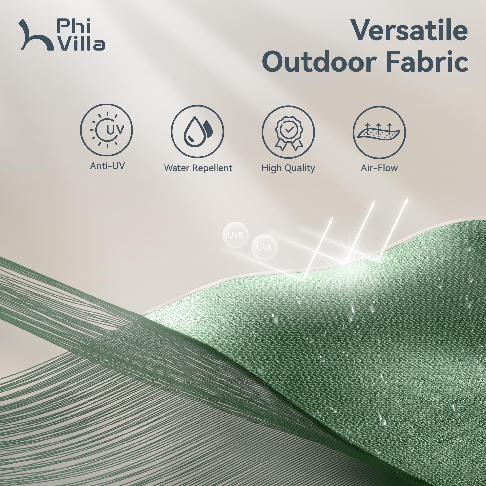 PHI VILLA 13ft Large Outdoor Patio Umbrella - Double-Sided Rectangle Sun Shade for Garden, Poolside & Backyard - Mint Green UV Protection Canopy for Dining & Relaxation