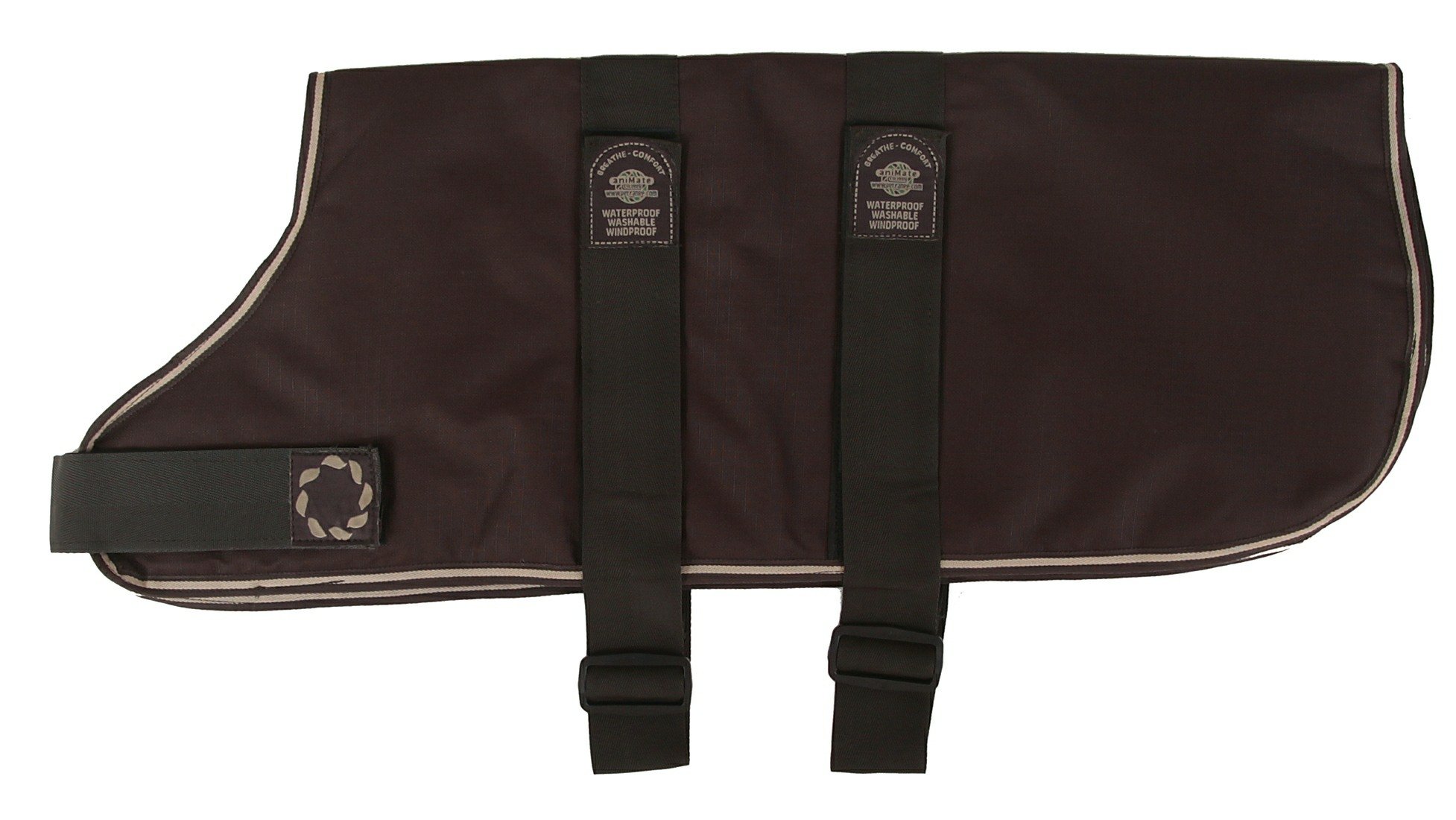 Adjustable Strap Dog Coat with Padding - 30-inch Brown for Small to Medium Dogs - Perfect for Winter Walks and Outdoor Adventures