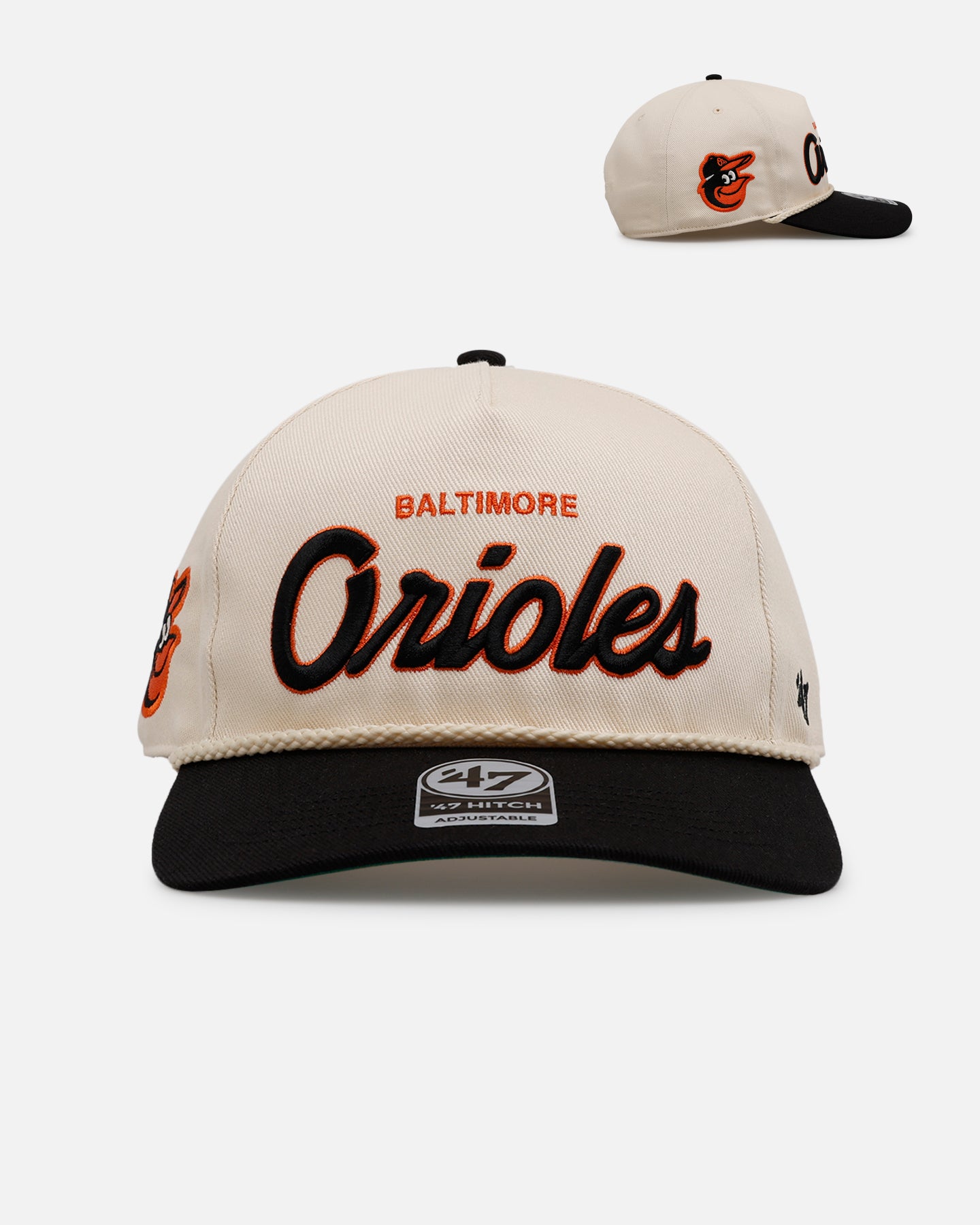 47 Brand Baltimore Orioles MLB Opening Day Script Hitch Snapback Hat - Adjustable Baseball Cap for Men & Women - Perfect for Baseball Games, Sports Events & Casual Wear