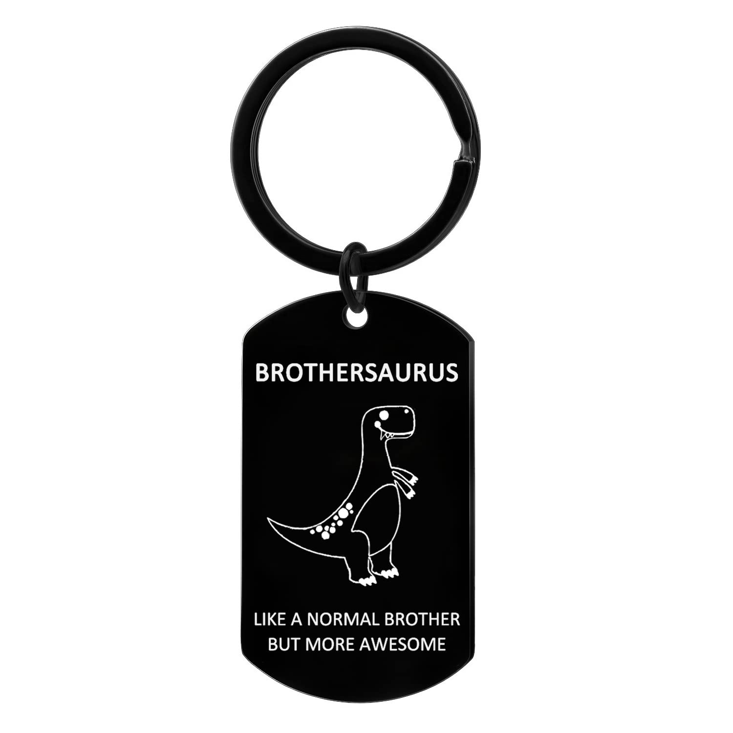 YEEQIN Personalized Dinosaur Keychain - Funny Brothersaurus Gift for Men, Little Brother & Best Friend - Perfect Birthday Gift for Brother, Office Desk Decor & Daily Carry Accessory