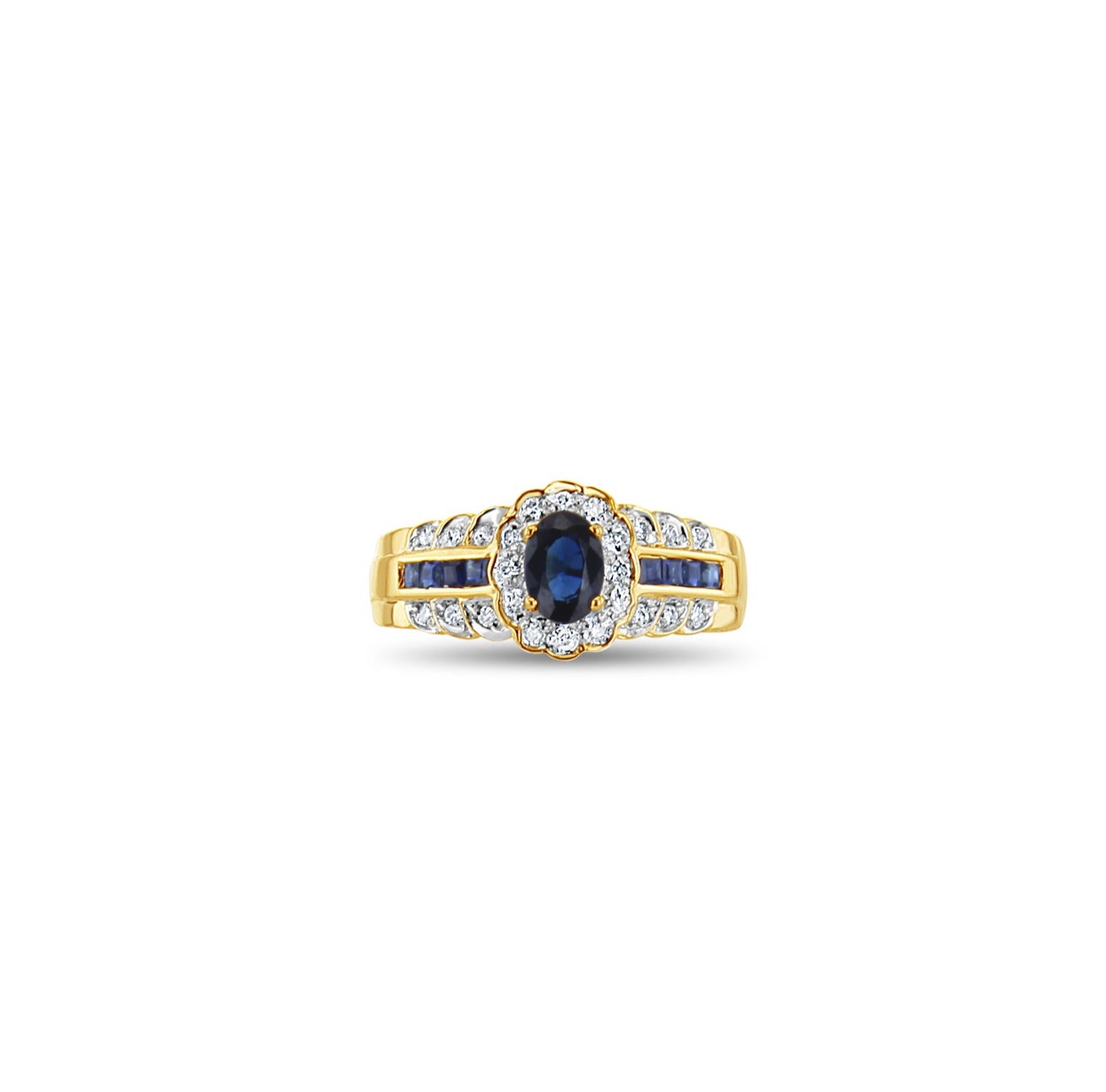 Exquisite Oval Sapphire Ring with Diamond Halo & Accents - Perfect for Engagement, Anniversary & Special Occasions