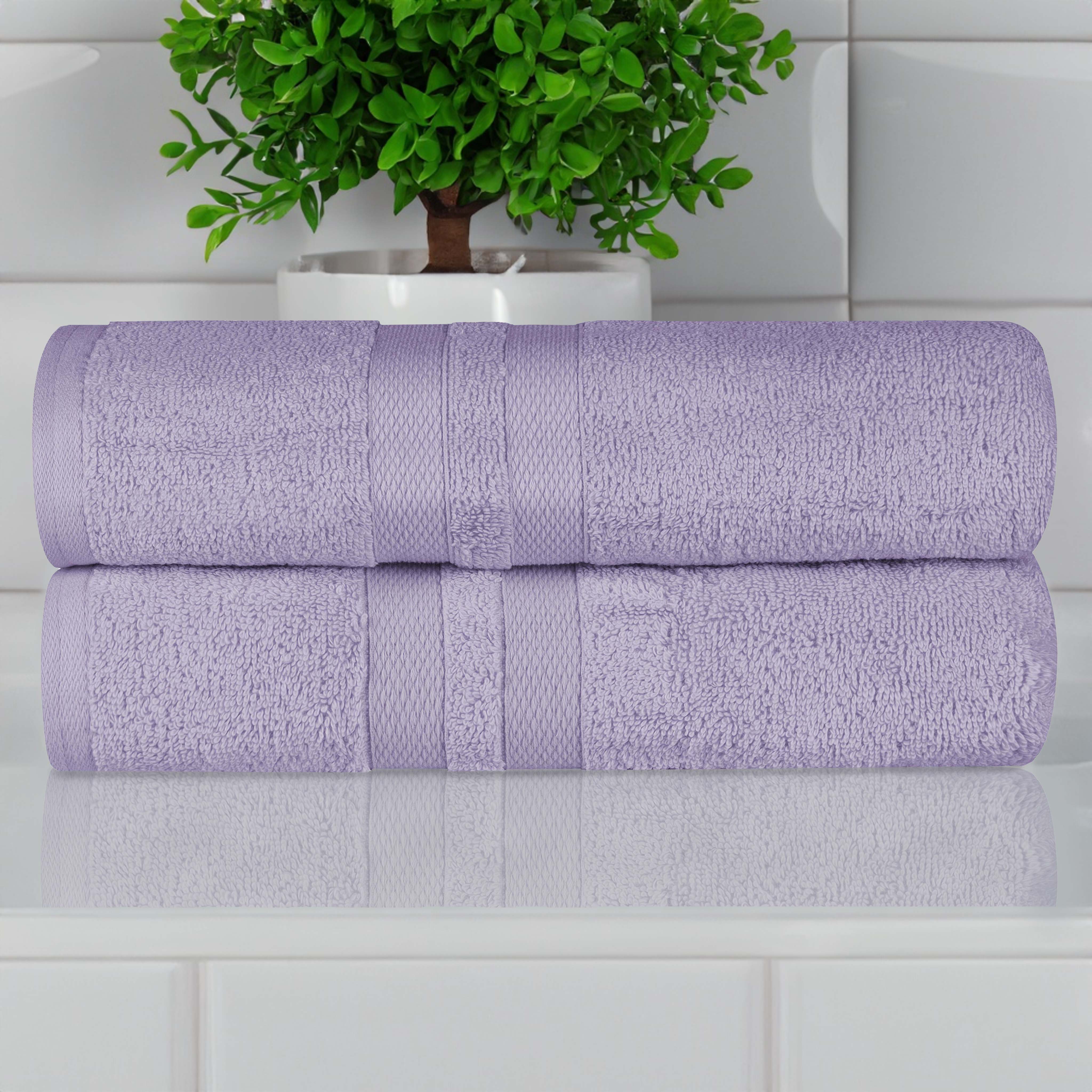 Ultra Soft 100% Cotton Quick Dry Bath Towels Set of 2 - Absorbent & Plush for Bathroom, Spa, Pool, Gym & Beach Use