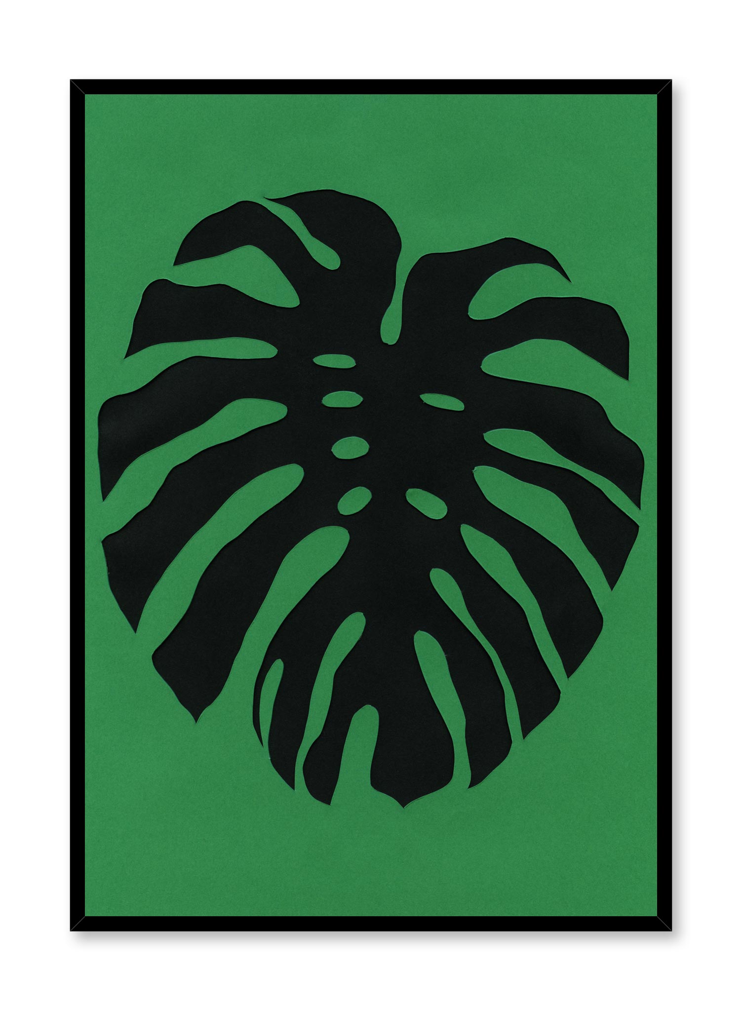 Monstera Leaf Poster - Tropical Plant Art Print for Home & Office Decor - Perfect for Living Room, Bedroom, or Workspace Wall Art