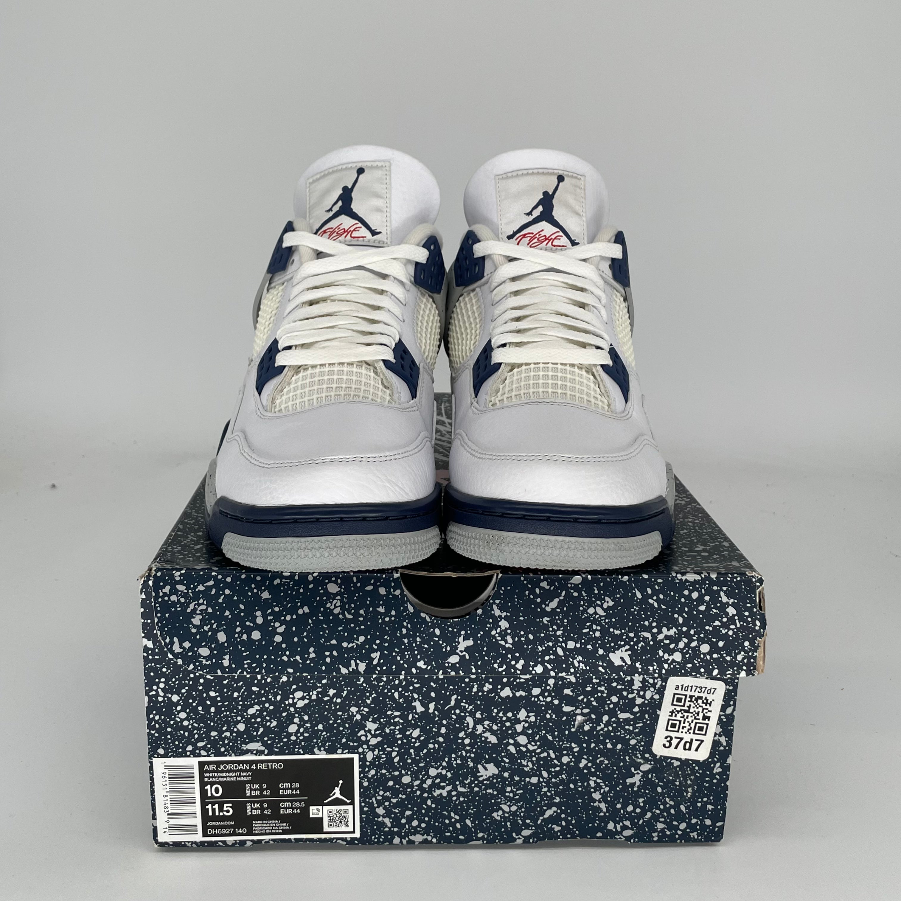 AIR JORDAN 4 Retro Midnight Navy Men's Basketball Shoes Size 10 - DH6927-140 | Authentic Sneakers for Streetwear & Casual Outfits
