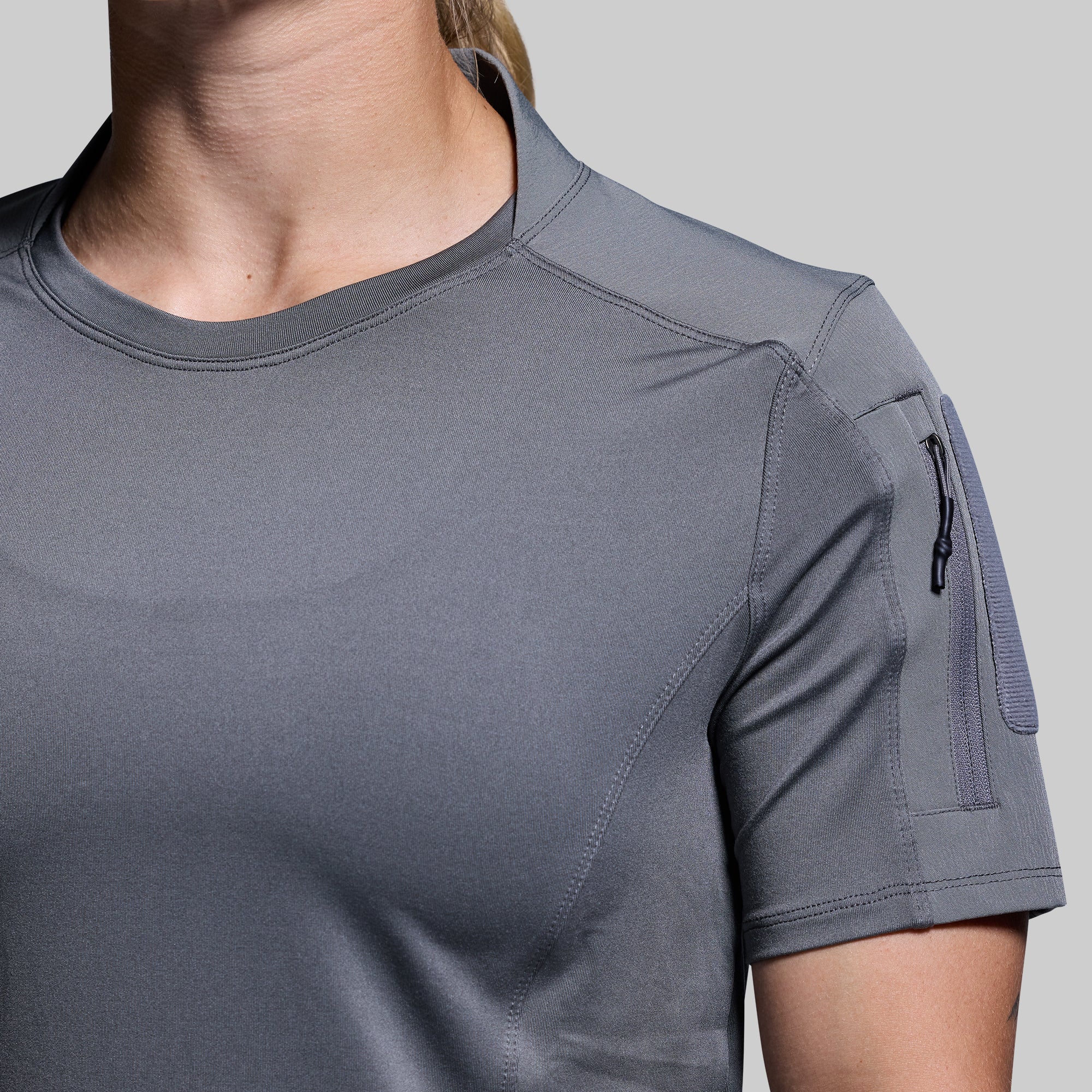 Women's Op Top in Wolf Grey - Stylish Casual T-Shirt for Everyday Wear, Gym, and Outfits