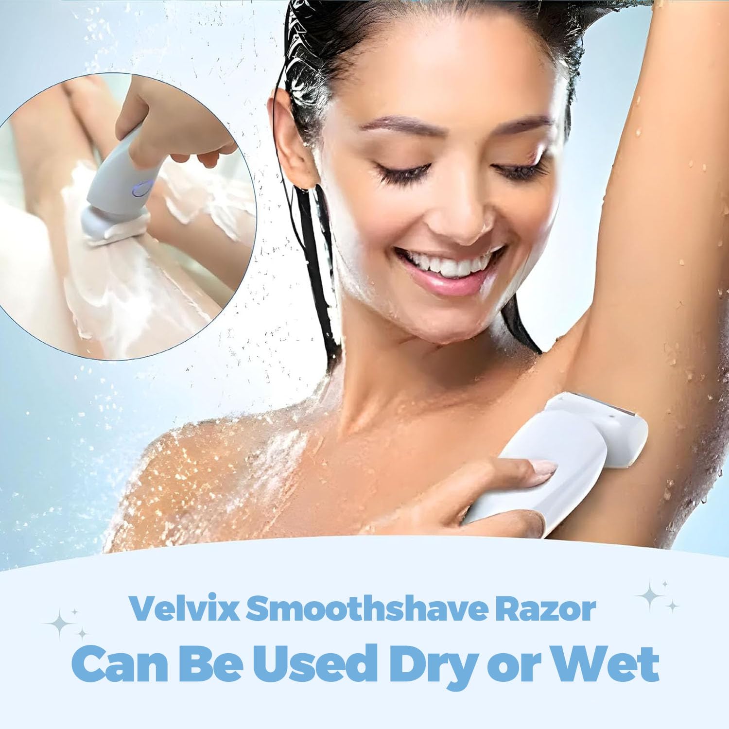 2025 Best Electric Razor for Women - Dual Head Detachable Shaver for Smooth Skin, Wet & Dry Use, IPX7 Waterproof (Blue) | Perfect for Travel, Gym & Everyday Hair Removal