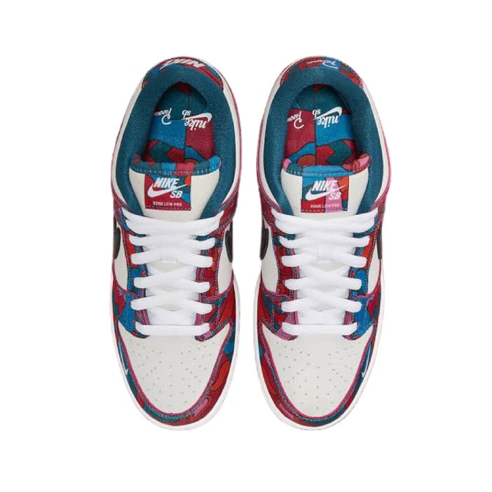 Nike SB Dunk Low Pro Premium QS Parra Fireberry Black Sneakers - Men's Skateboarding Shoes for Streetwear & Casual Wear
