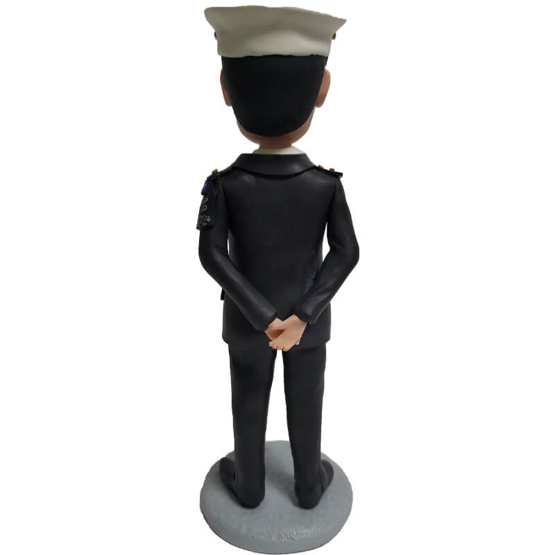 Custom Navy Male Dress Uniform Bobblehead - Personalized Military Figurine - Unique Gift for Navy Veterans & Officers - Perfect for Home Display, Office Decor & Military Memorabilia Collections