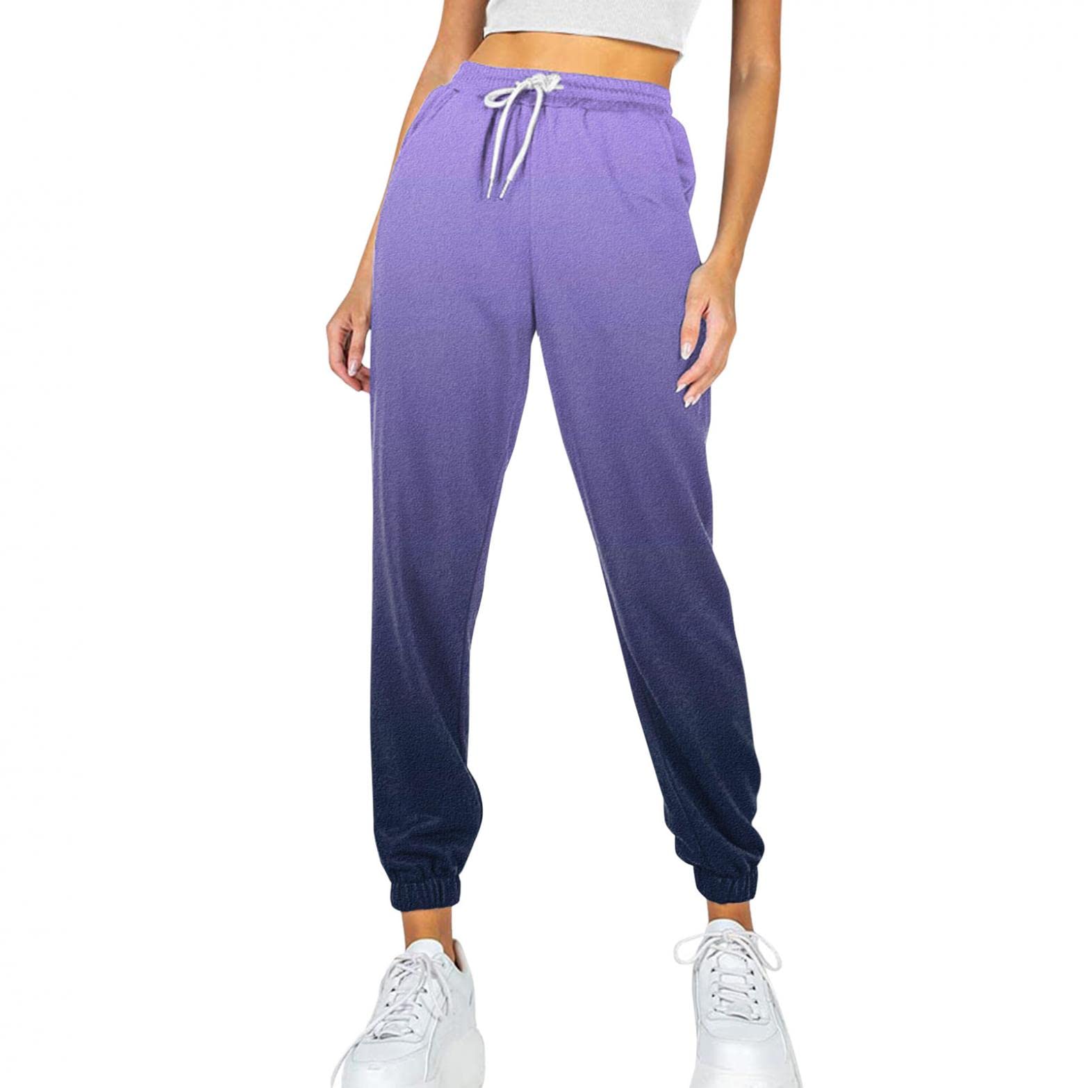 Women's Lightweight Joggers Pants - Comfy Lounge & Running Sweatpants with Color Gradient Design | Perfect for Yoga, Gym Workouts & Casual Wear
