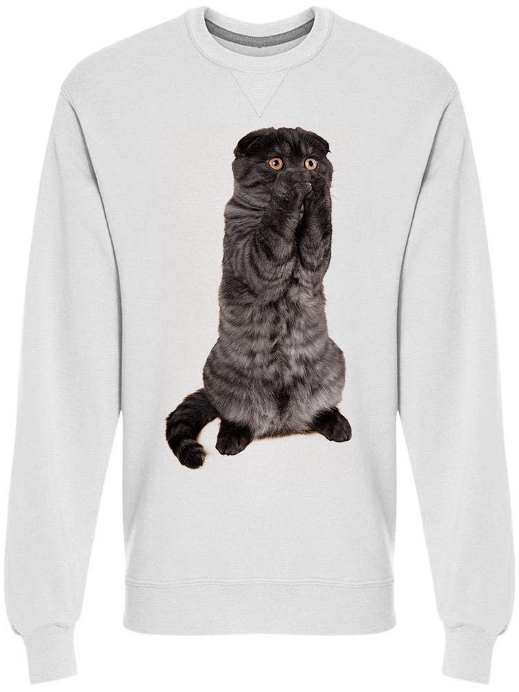 Scary Cat with Legs on Face Men's Sweatshirt - Funny Halloween Graphic Hoodie for Costume Parties & Cosplay