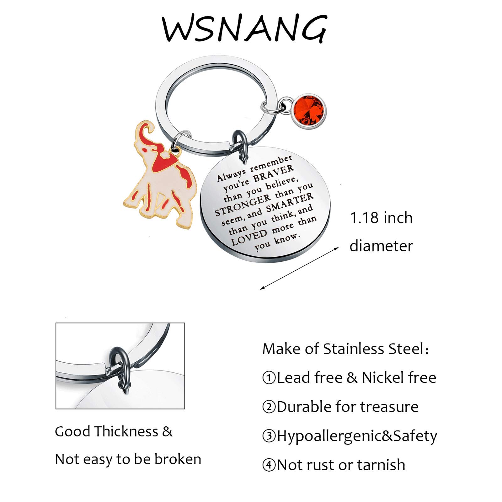 WSNANG Sorority Gift Keychain - Finer Women Greek Jewelry Braver Stronger Smarter Than You Think - Perfect for Sisterhood Gifts, Graduation Presents & Sorority Events