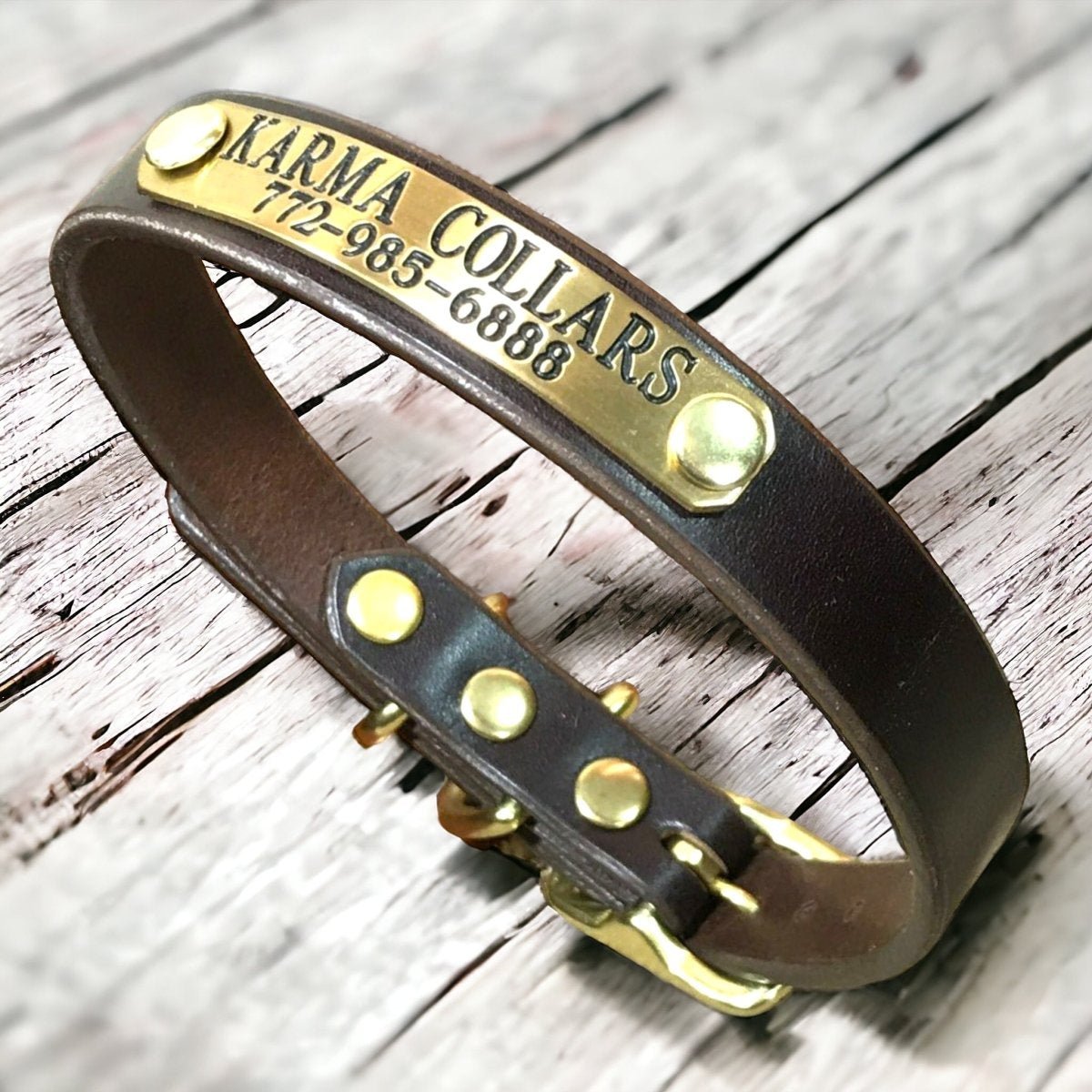 Personalized Leather Dog Collar with Engraved Nameplate - Adjustable 3/4 Inch Width - Perfect for Training, Walks & Special Occasions - Custom Pet Gift for Dogs & Puppies