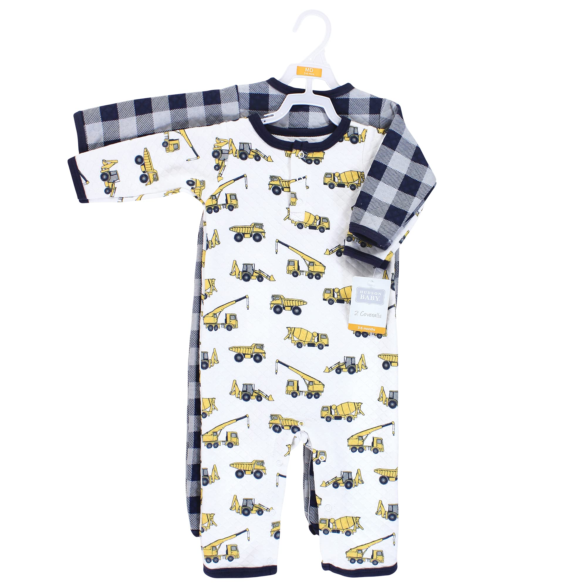 Hudson Baby Unisex Premium Quilted Coveralls - Soft & Warm Winter Outfit for Newborns & Toddlers - Perfect for Outdoor Play, Family Photos & Cold Weather Adventures