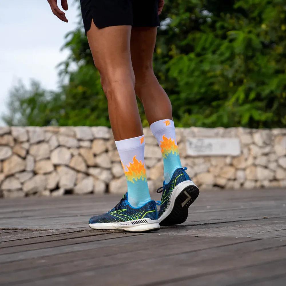 Hot Blue Running Socks for Men & Women - Breathable Cushioned Athletic Socks for Jogging, Gym Workouts & Marathon Training