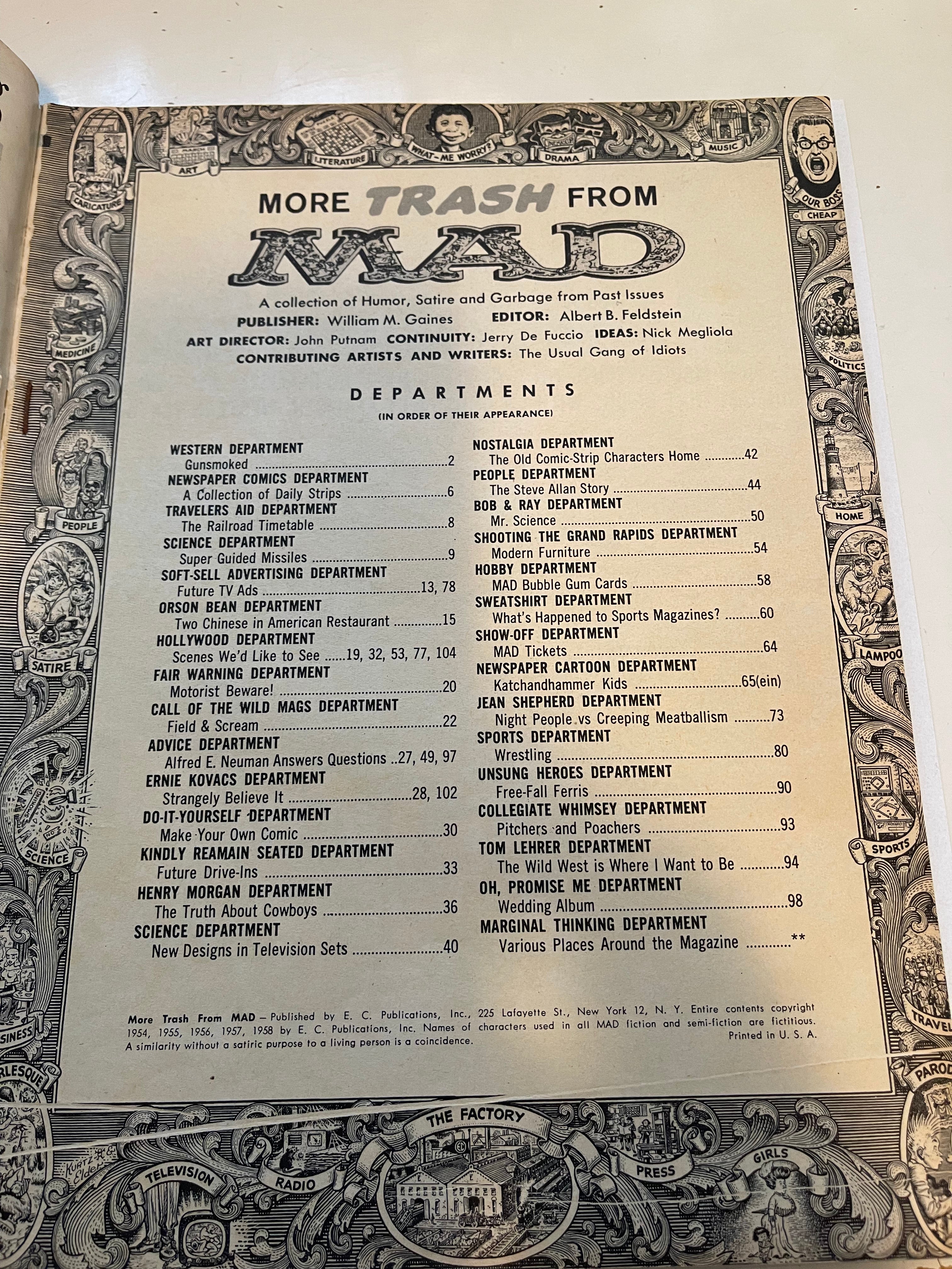 Mad Magazine Rare First Annual Issue 1958 with Comic Insert Book - Vintage Collectible for Comic Fans & Nostalgic Gift Idea
