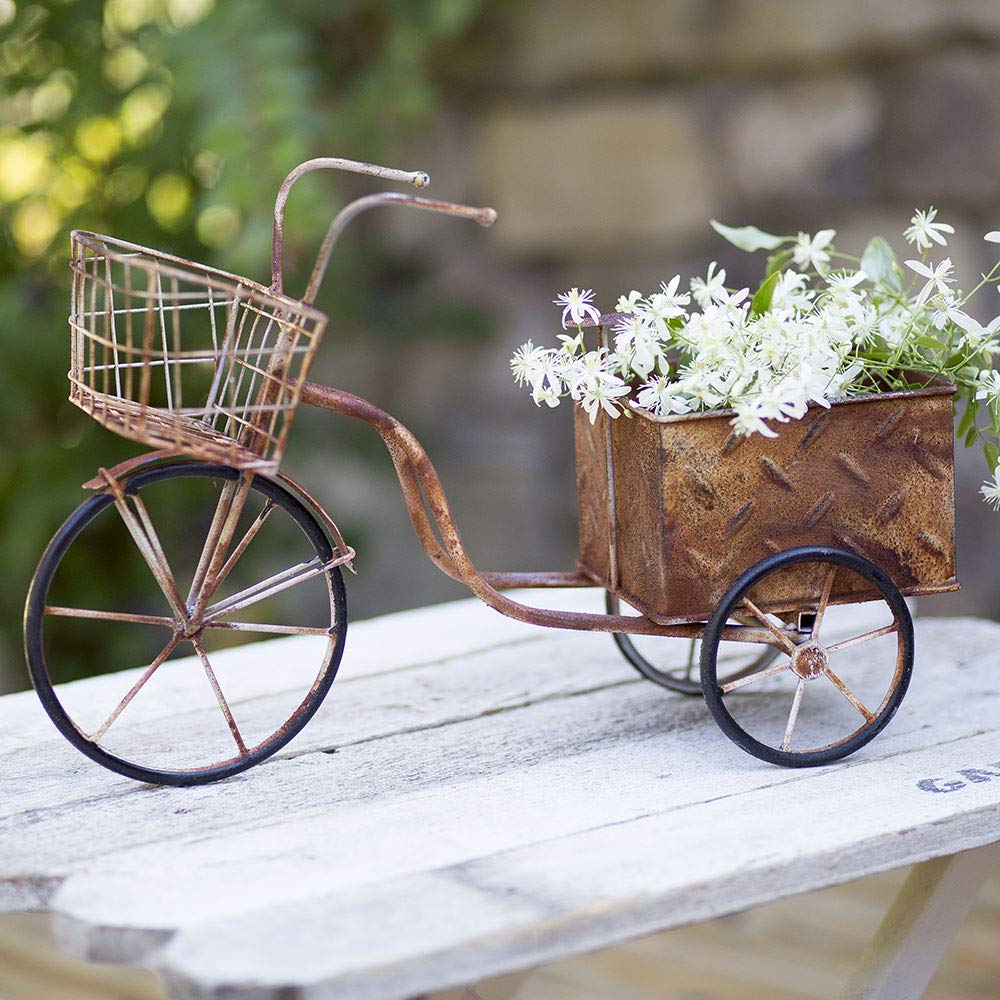 CTW Home Collection Delivery Trike Planter - Vintage Style Bike Planter for Indoor & Outdoor Decor - Perfect for Garden, Patio, Balcony, and Home Décor