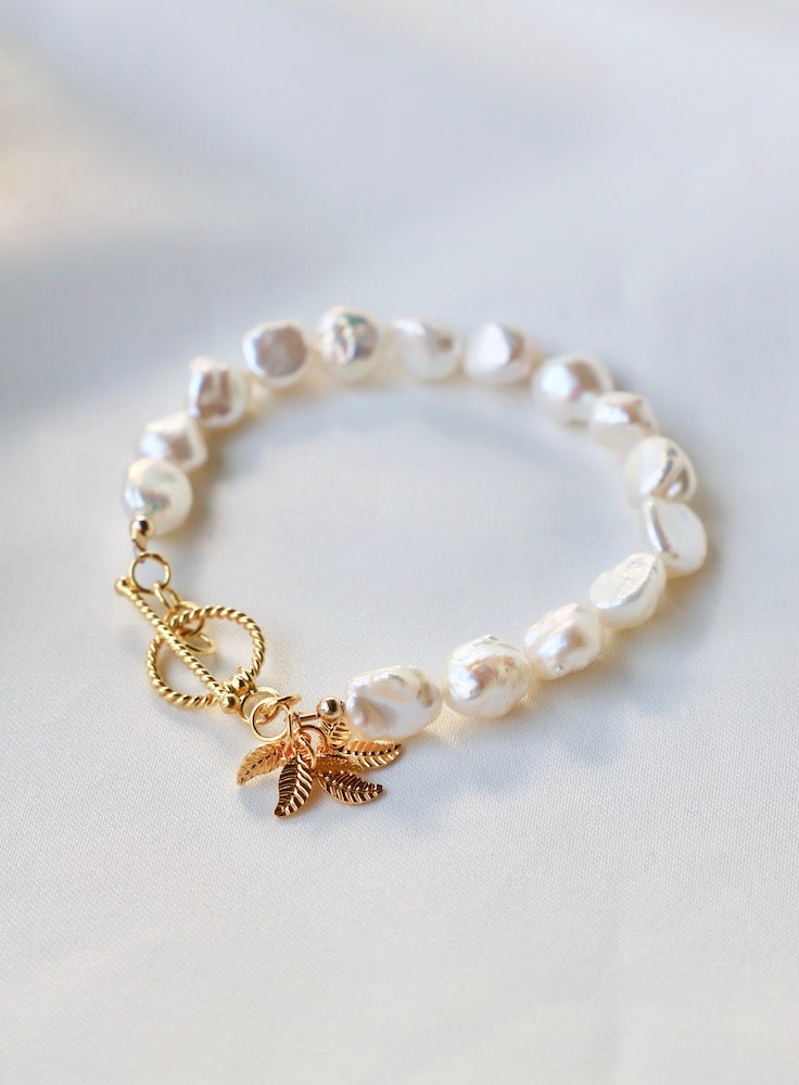 Keshi Nugget Pearl Bracelet - Elegant Natural Pearl Jewelry for Women - Perfect for Weddings, Parties & Everyday Wear