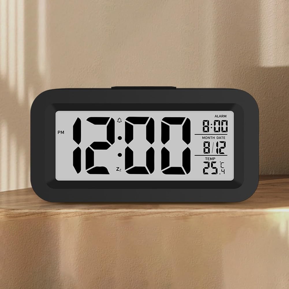 Smart Temperature Detector with Vibrant Color Options & Gradual Alarm - Ideal for Home, Office, and Travel Use (Black)